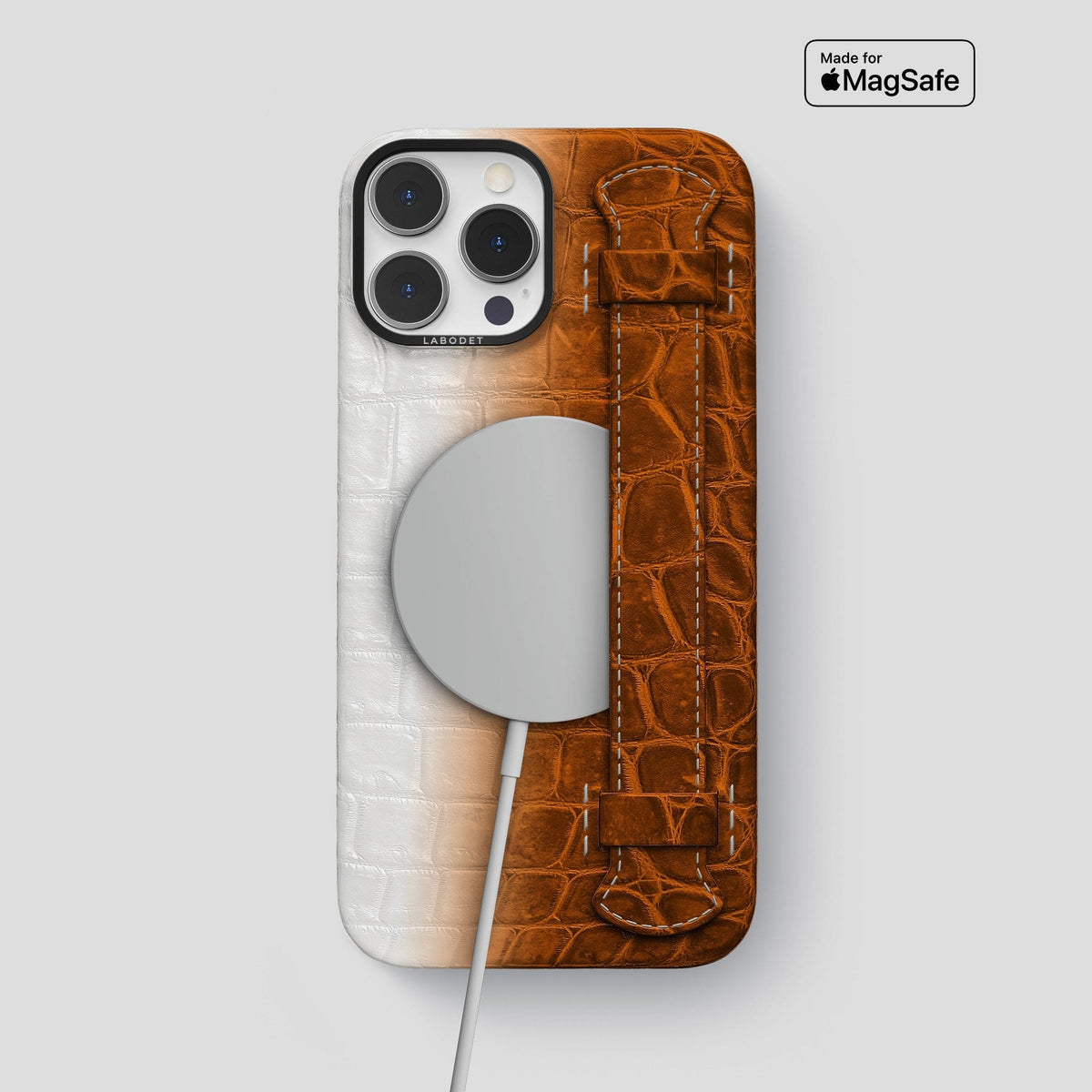 Orange iPhone 13 Pro Max Himalaya Strap Case with Black Metal -5 | Orange-Black