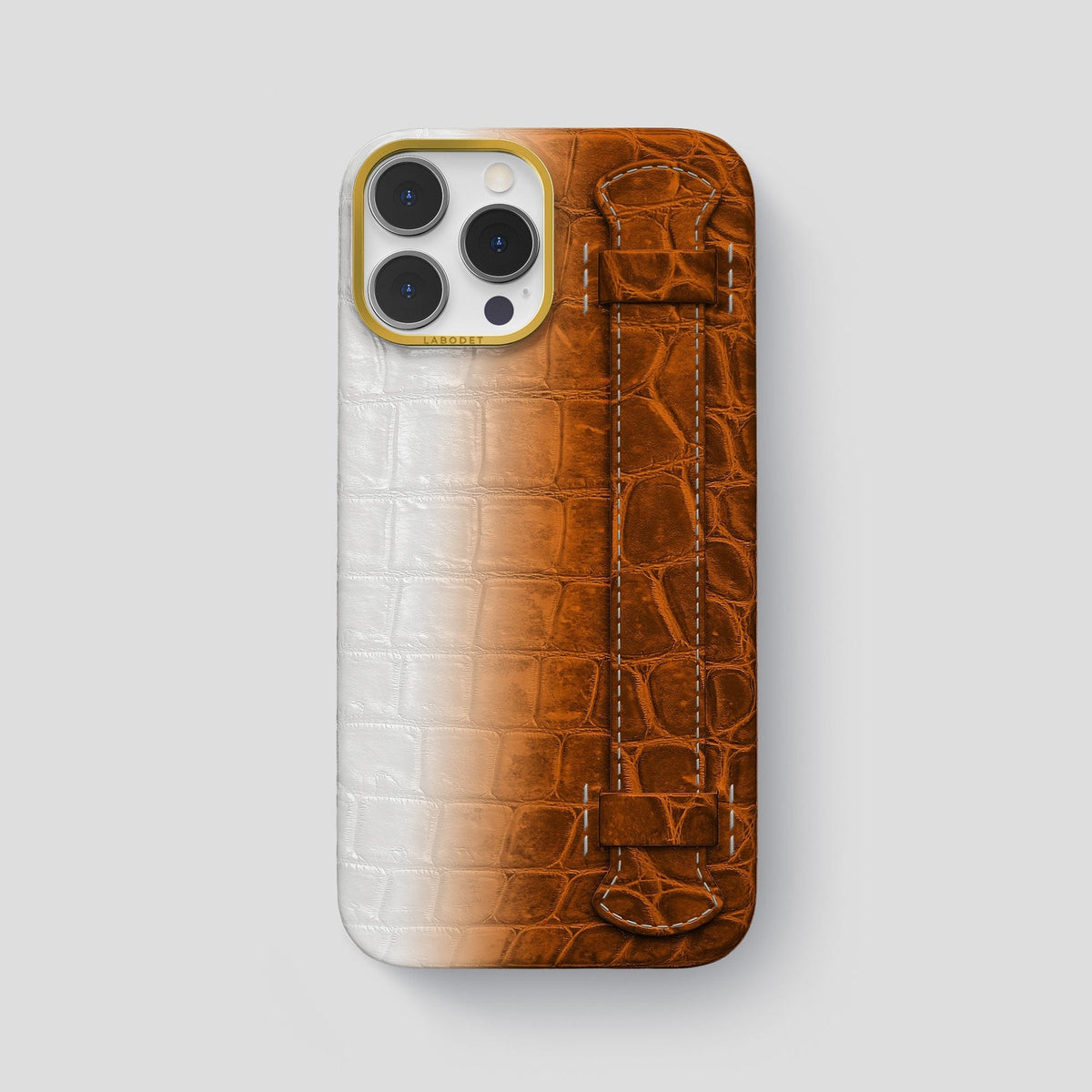 Orange iPhone 13 Pro Max Himalaya Strap Case with Gold Metal -1 | Orange-Gold