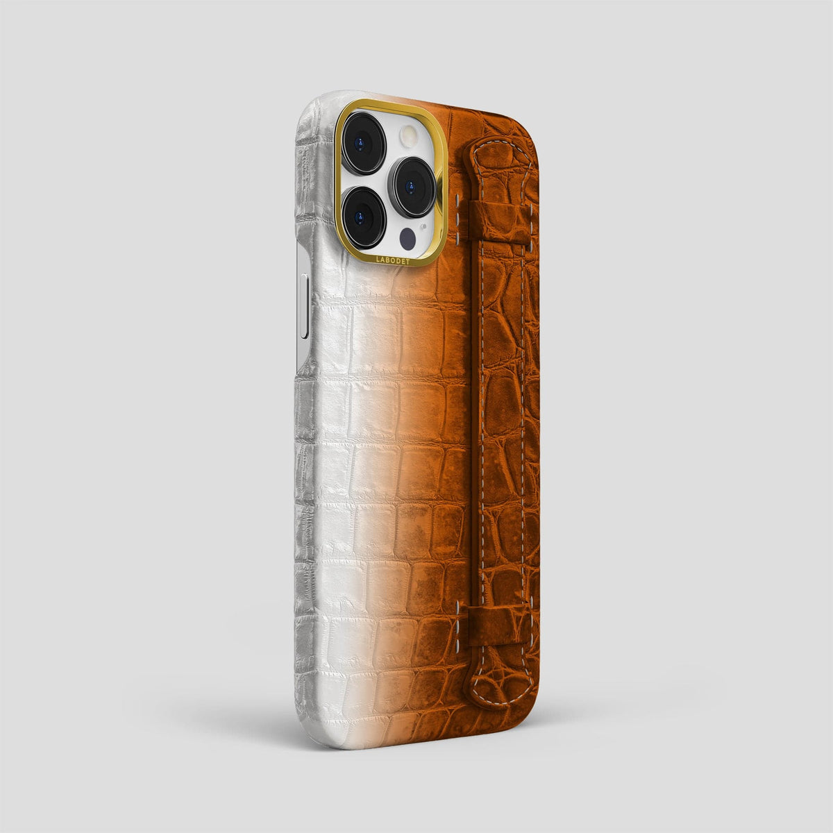 Orange iPhone 13 Pro Max Himalaya Strap Case with Gold Metal -2 | Orange-Gold