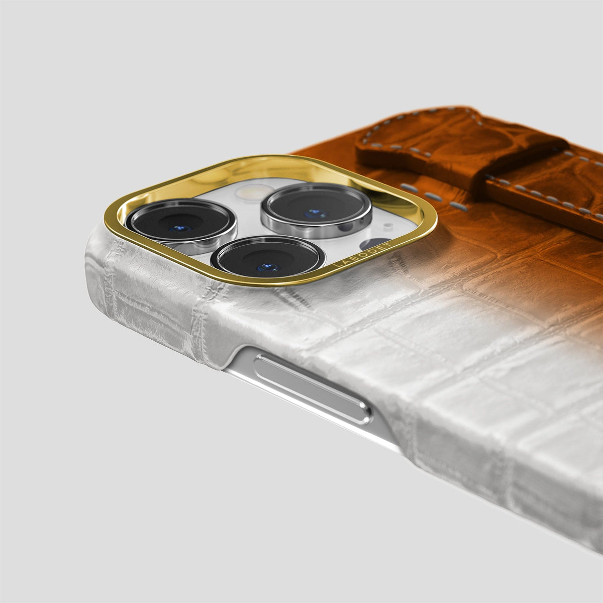 Orange iPhone 13 Pro Max Himalaya Strap Case with Gold Metal -6 | Orange-Gold