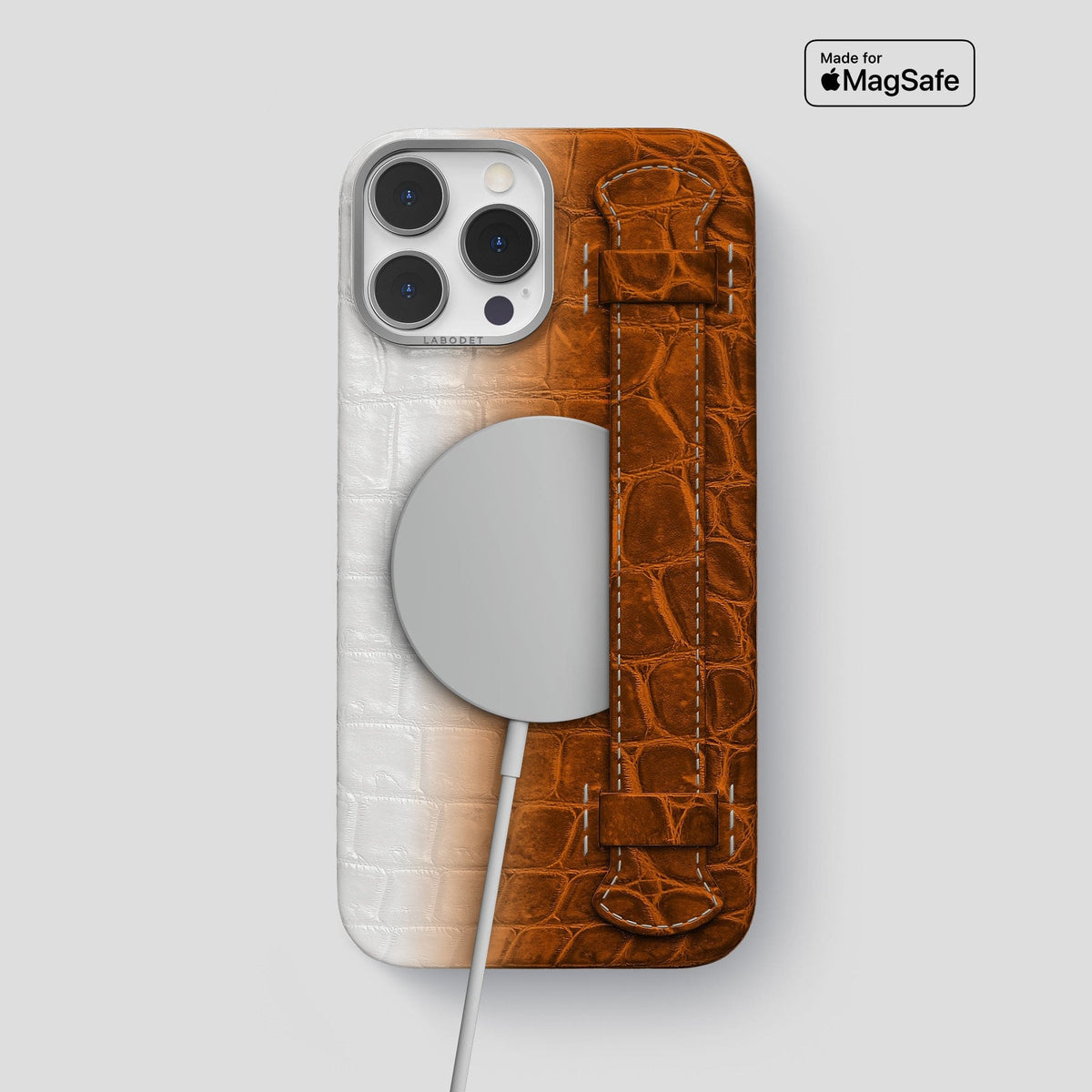 Orange iPhone 13 Pro Max Himalaya Strap Case with Steel Metal -5 | Orange-Steel