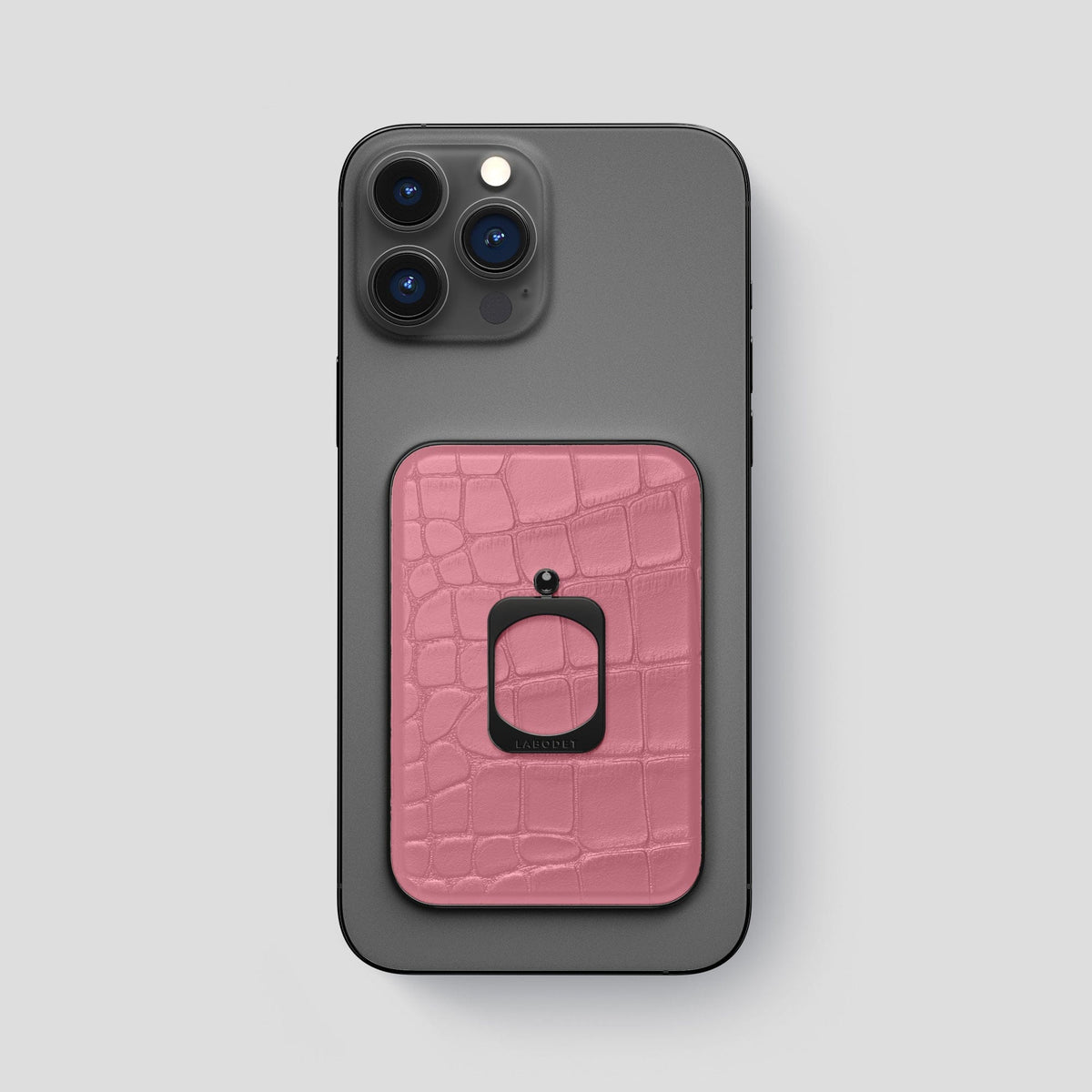 Pink MagSafe Ring iPhone 13 Pro Max Alligator with Black Metal -1 | Pink-Black