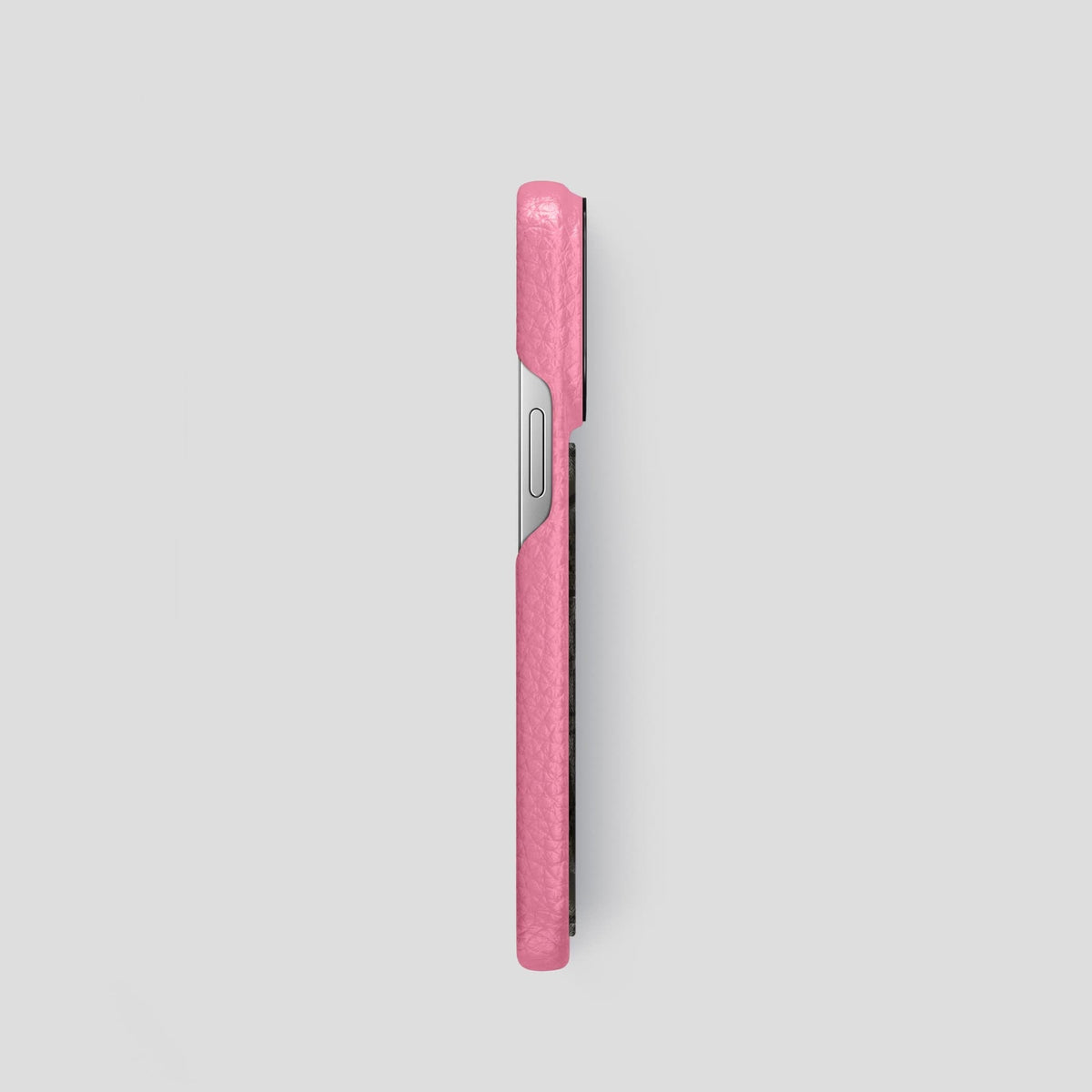 Pink iPhone 13 Pro Classic Case Calf with Black Metal -3 | Pink-Black