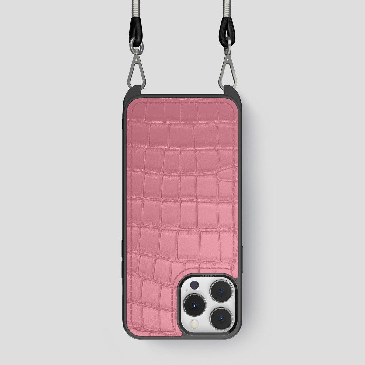 Pink iPhone 13 Pro Crossbody Sport Case Alligator -1 | Pink