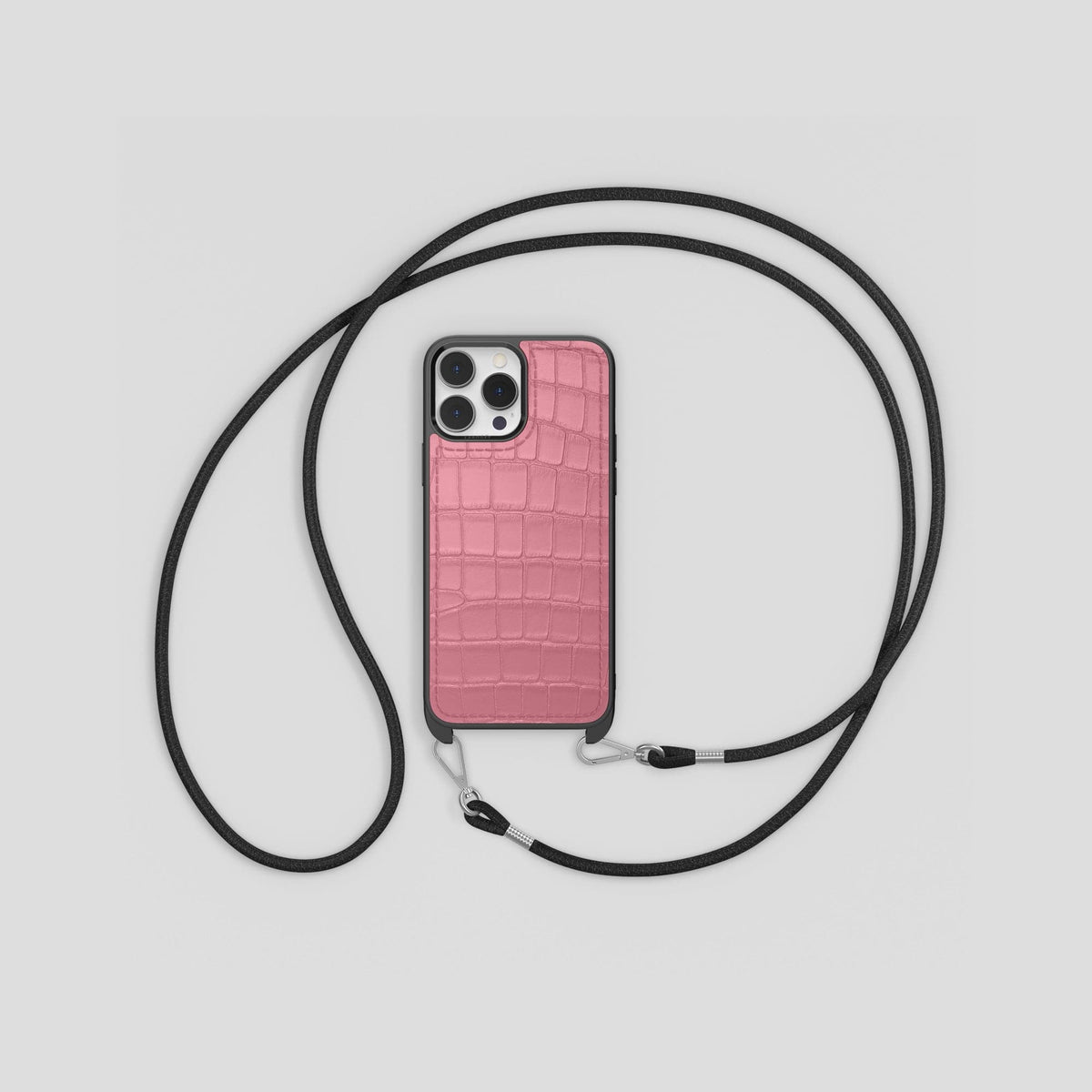 Pink iPhone 13 Pro Crossbody Sport Case Alligator -7 | Pink