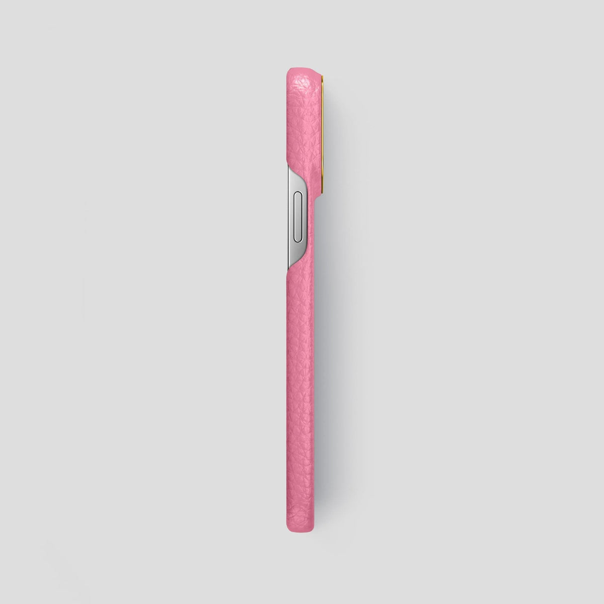 Pink iPhone 13 Pro Max Classic Case Calf with Gold Metal -3 | Pink-Gold