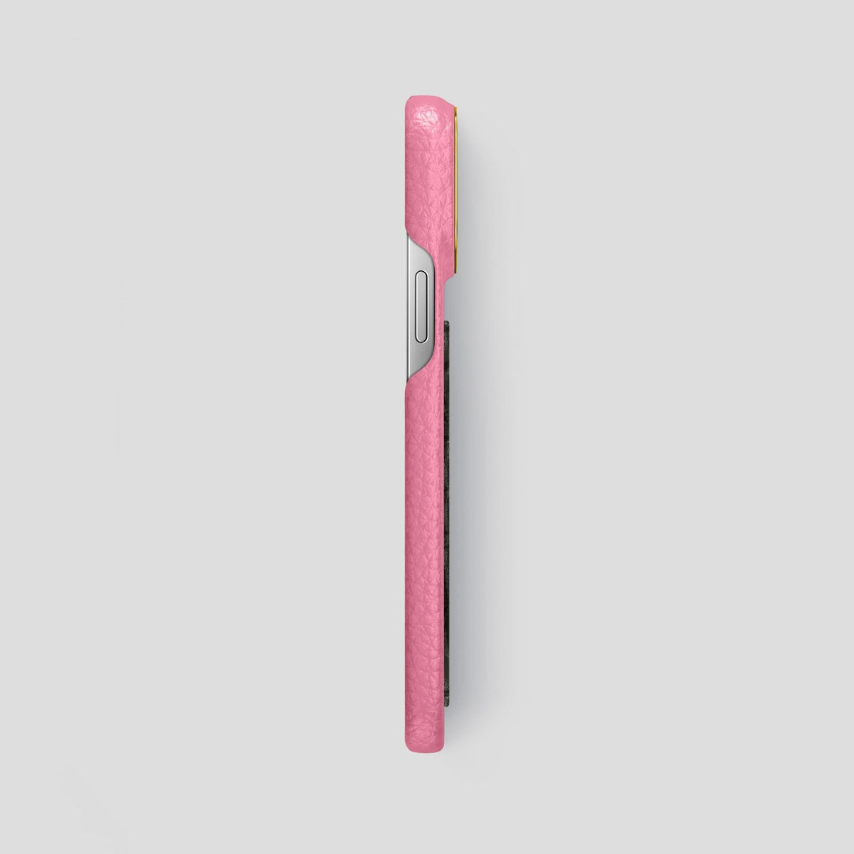 Pink iPhone 13 Pro Max Classic Case Calf with Gold Metal -3 | Pink-Gold
