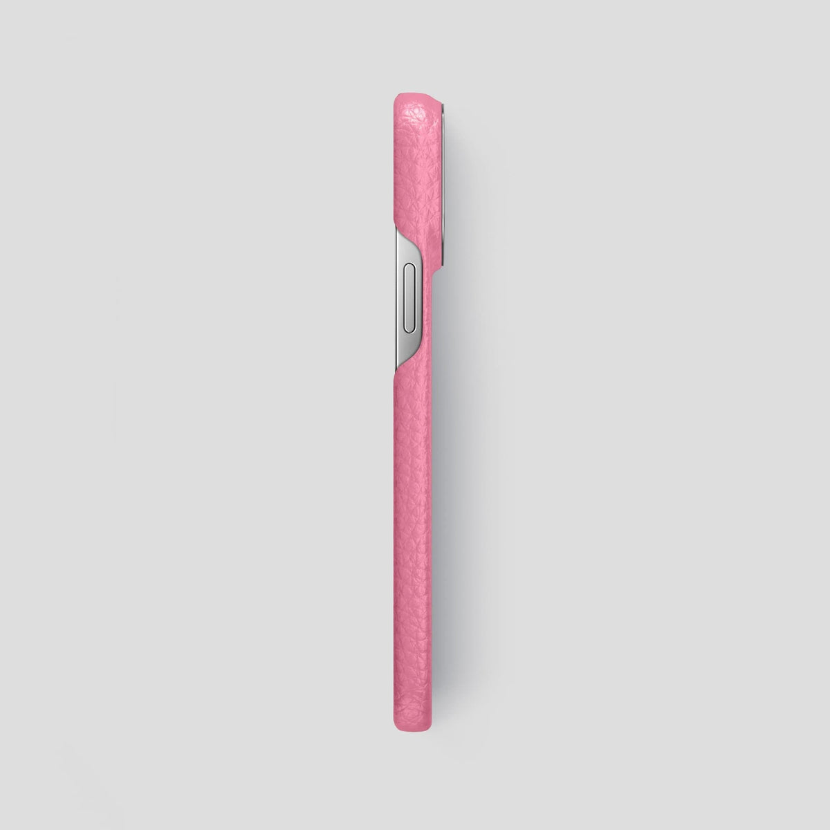 Pink iPhone 13 Pro Max Classic Case Calf with Steel Metal -3 | Pink-Steel