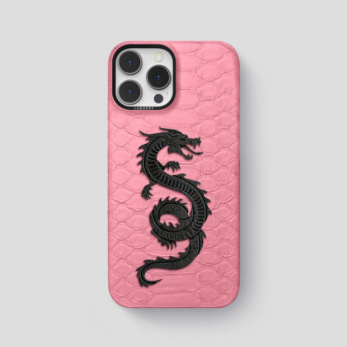 Pink iPhone 13 Pro Max Classic Case Python with Black Metal -1 | Pink-Black