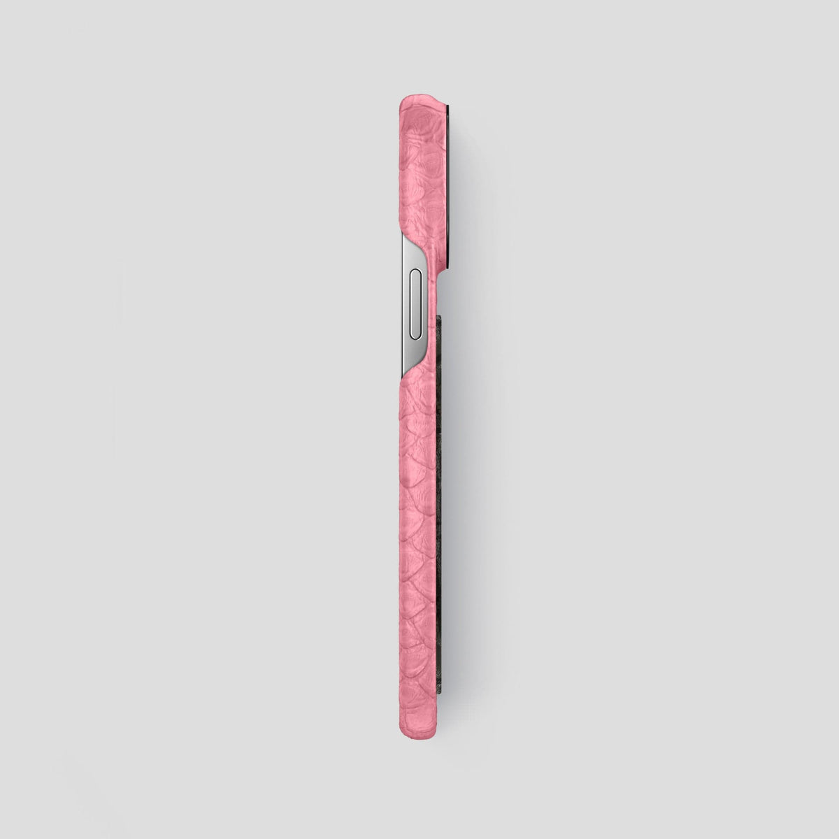 Pink iPhone 13 Pro Max Classic Case Python with Black Metal -3 | Pink-Black