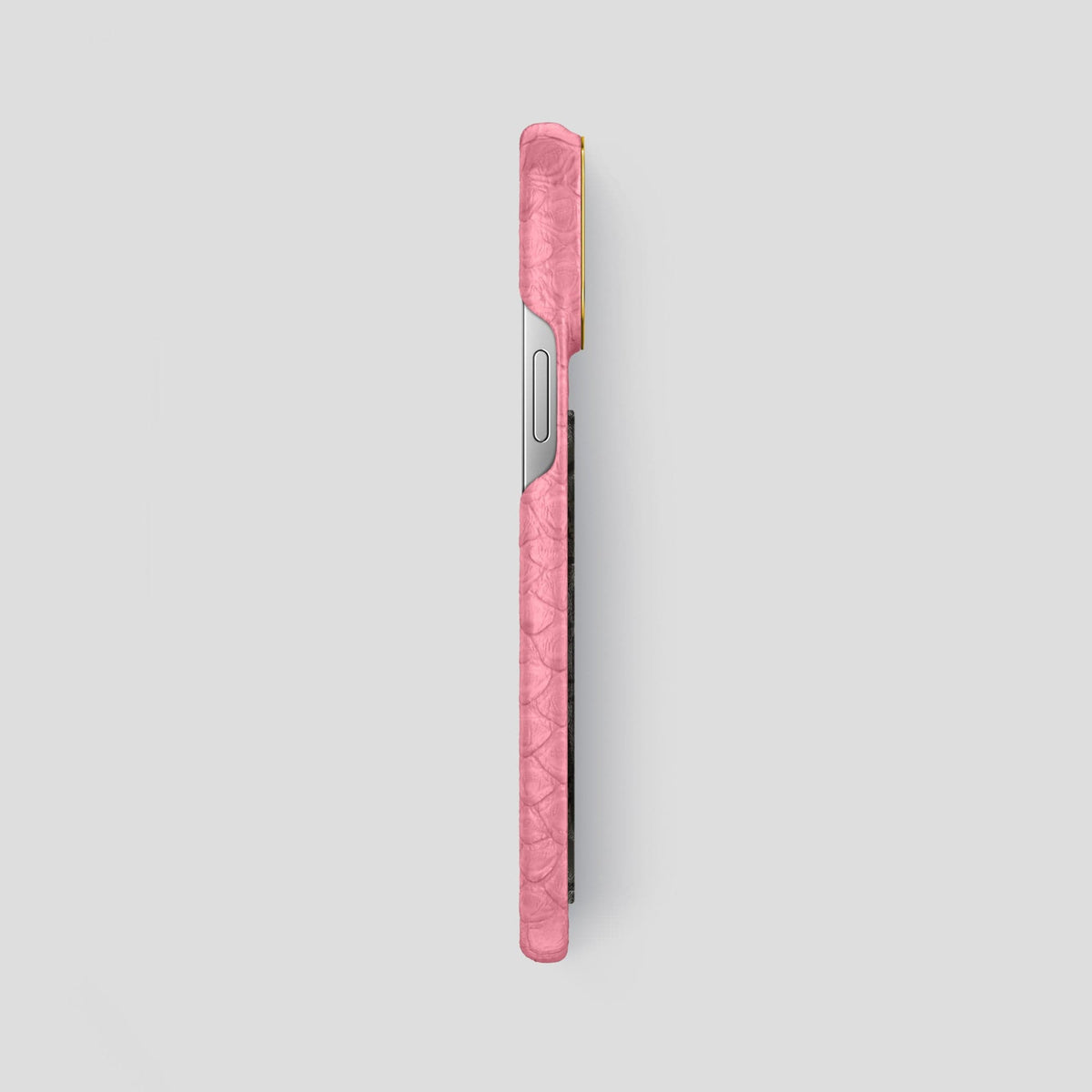 Pink iPhone 13 Pro Max Classic Case Python with Gold Metal -3 | Pink-Gold