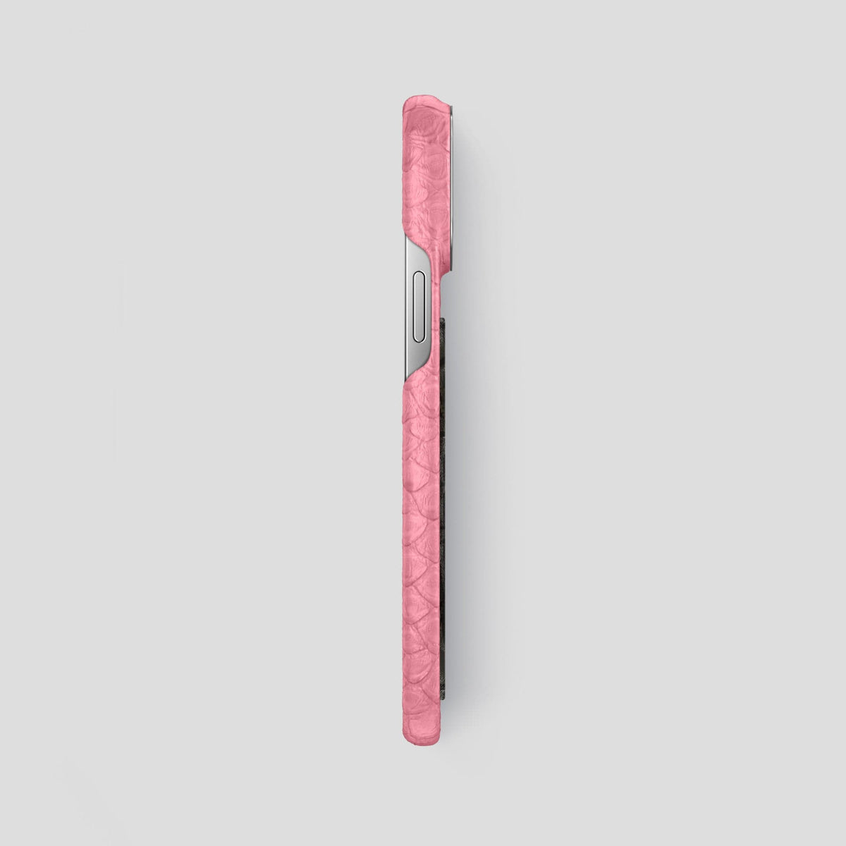 Pink iPhone 13 Pro Max Classic Case Python with Steel Metal -3 | Pink-Steel