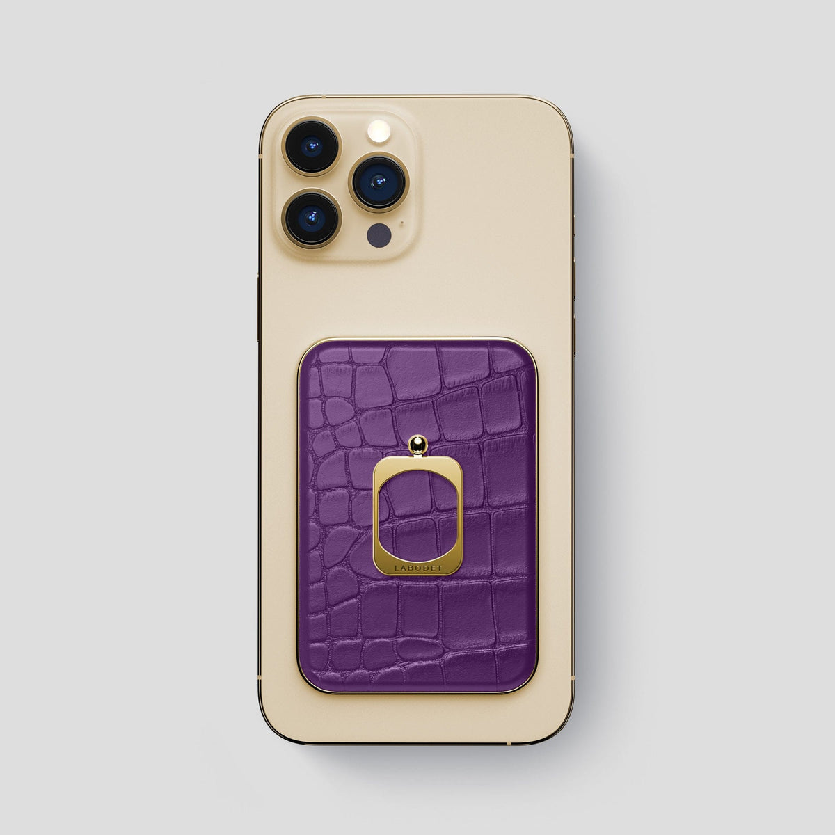 Purple MagSafe Ring iPhone 13 Pro Max Alligator with Gold Metal -1 | Purple-Gold