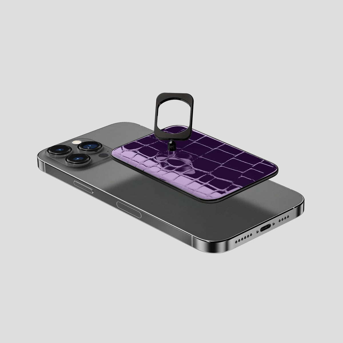Purple MagSafe Ring iPhone 13 Pro Max with Black Metal -4 | Purple-Black