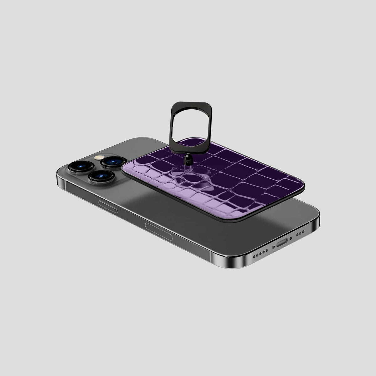 Purple MagSafe Ring iPhone 13 Pro with Black Metal -4 | Purple-Black