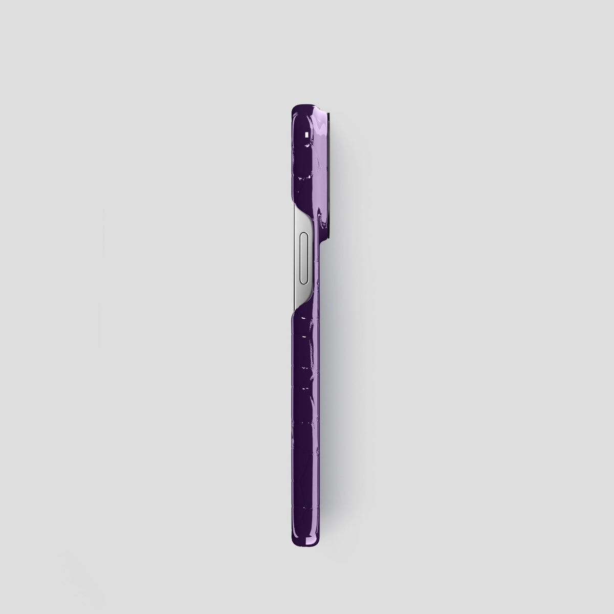 Purple iPhone 13 Pro Case Shiny Alligator with Black Metal -3 | Purple-Black