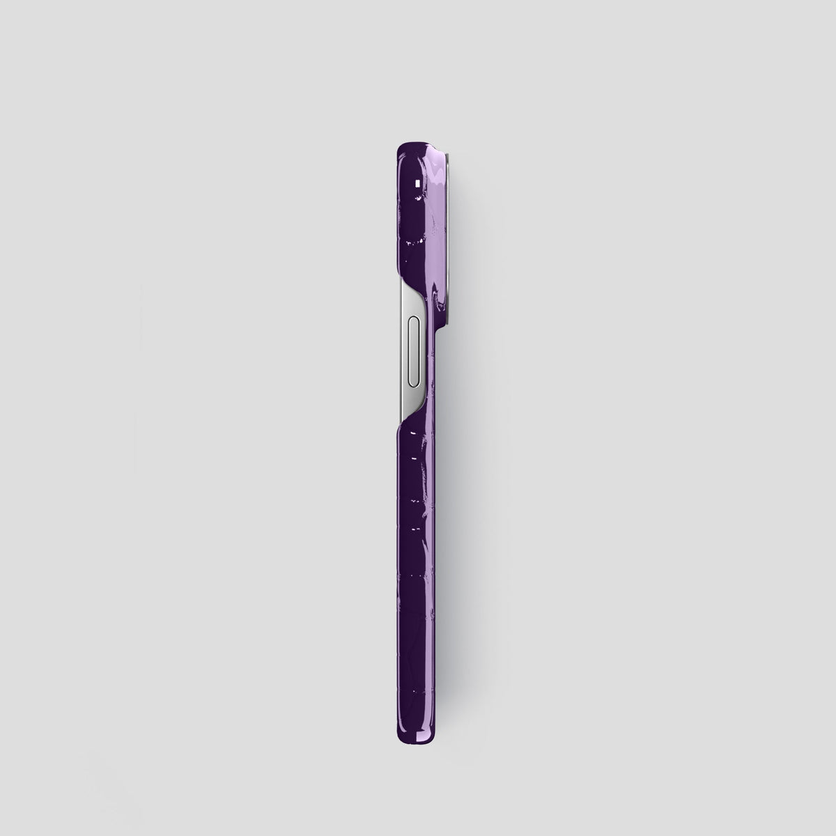 Purple iPhone 13 Pro Case Shiny Alligator with Steel Metal -3 | Purple-Steel