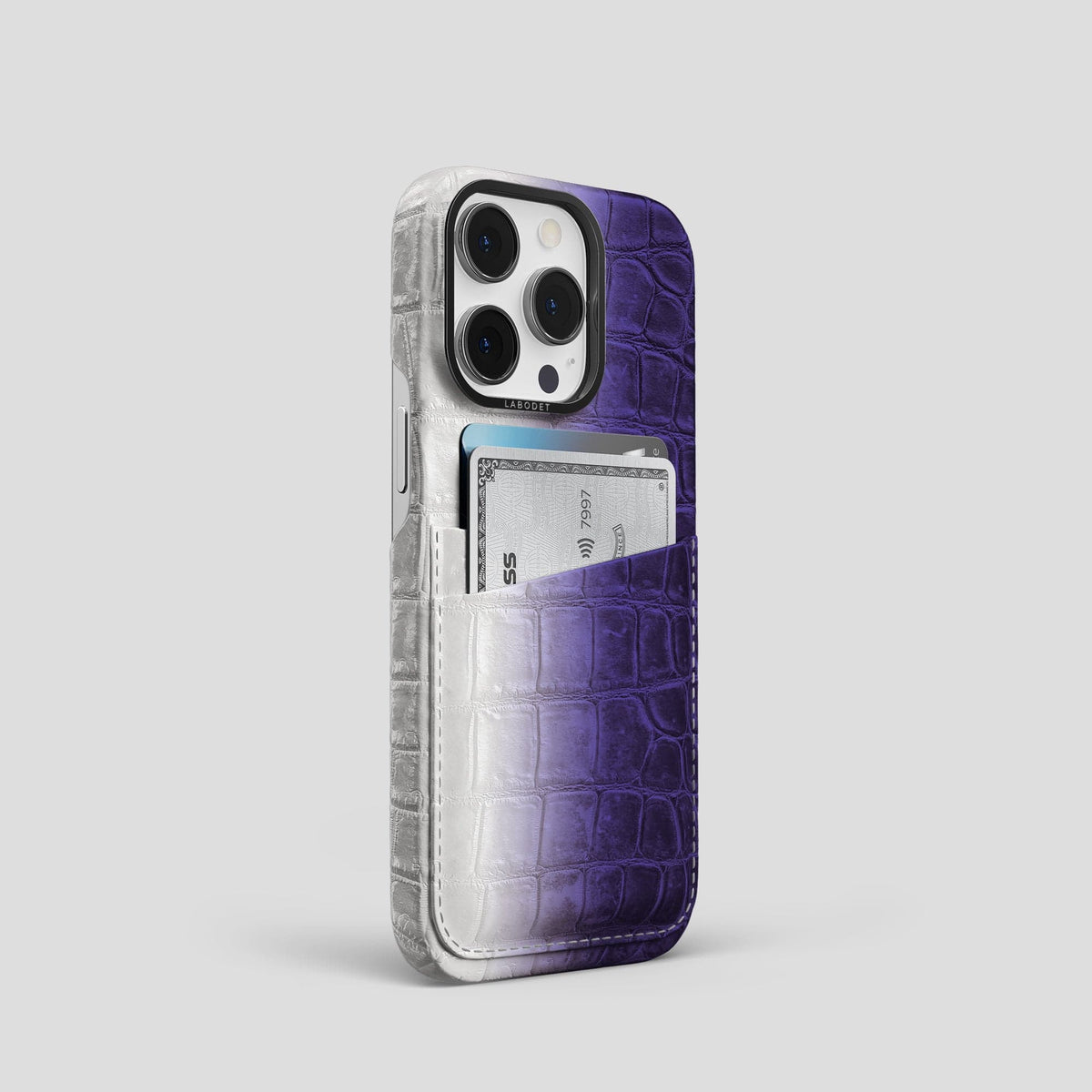 Purple iPhone 13 Pro Himalaya Card Case with Black Metal -2 | Purple-Black