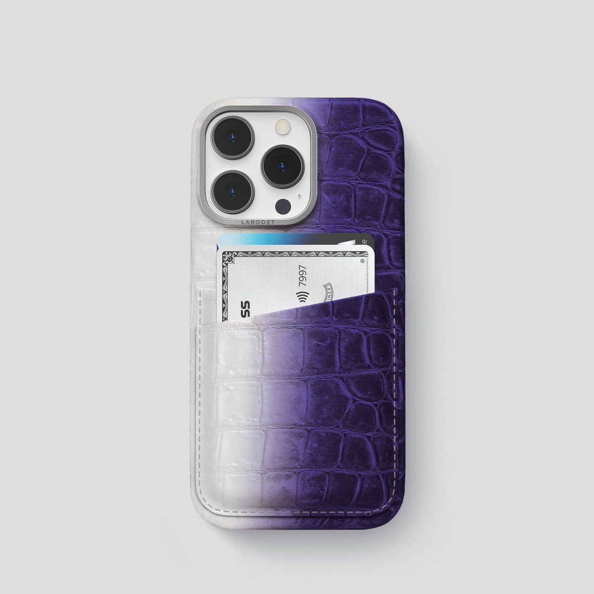 Purple iPhone 13 Pro Himalaya Card Case with Steel Metal -1 | Purple-Steel