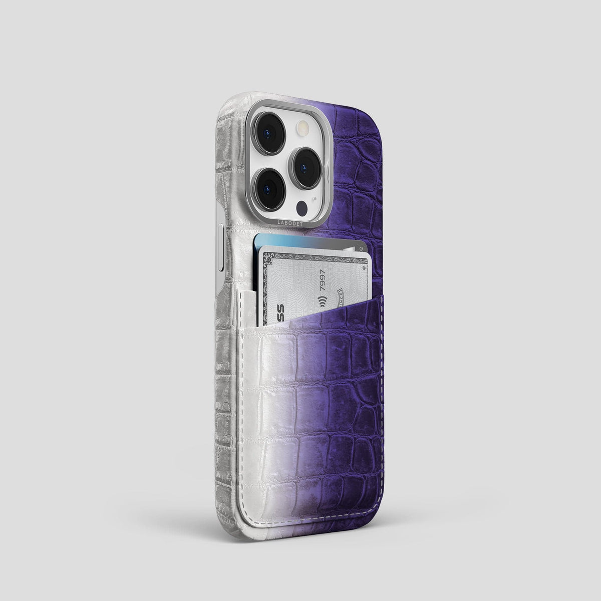 Purple iPhone 13 Pro Himalaya Card Case with Steel Metal -2 | Purple-Steel