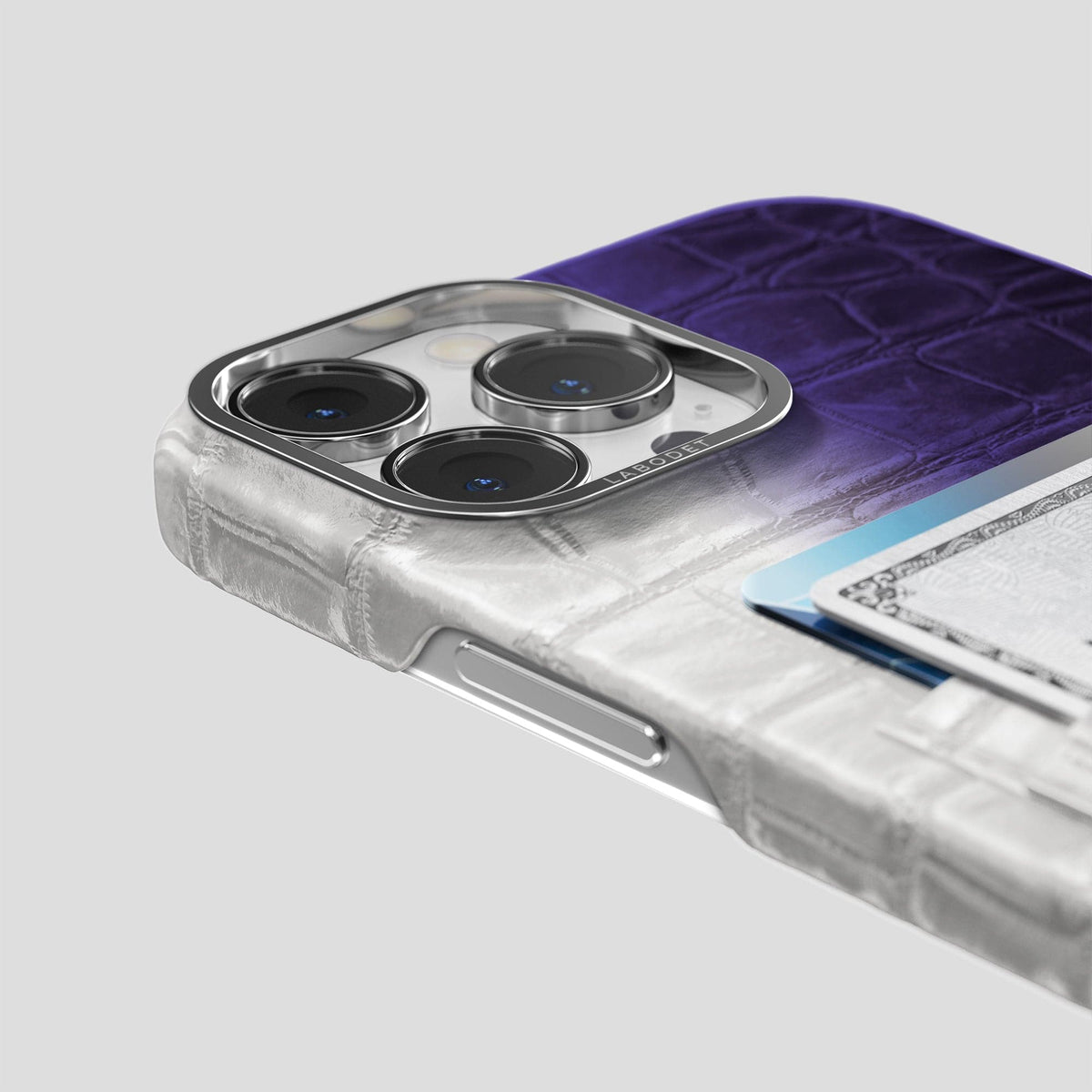 Purple iPhone 13 Pro Himalaya Card Case with Steel Metal -5 | Purple-Steel