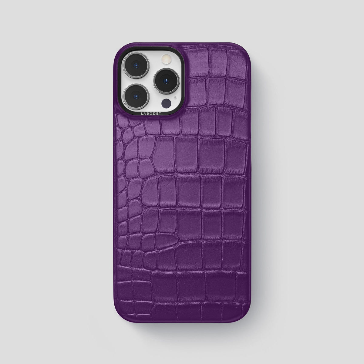 Purple iPhone 13 Pro Max Classic Case Alligator with Black Metal -1 | Purple-Black
