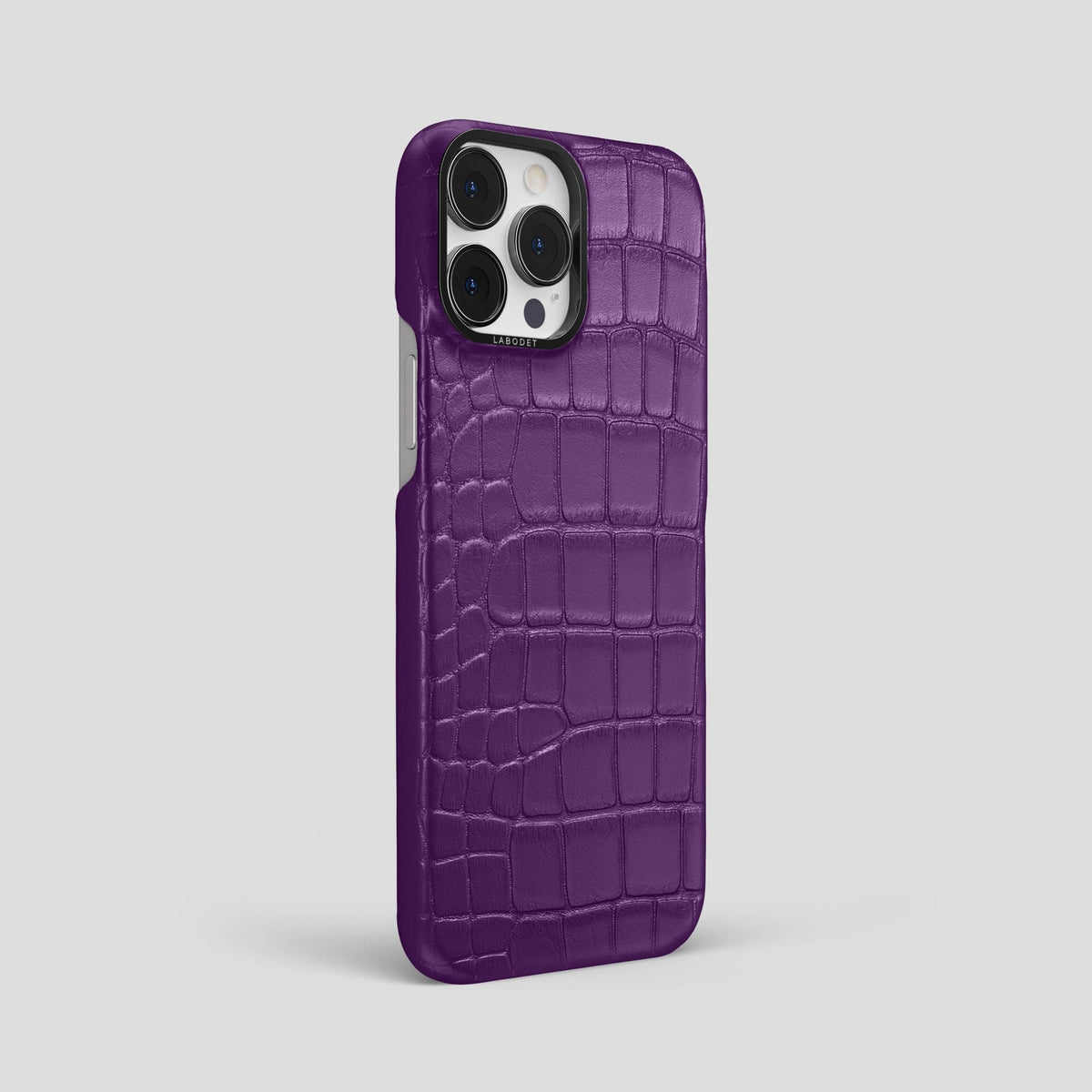 Purple iPhone 13 Pro Max Classic Case Alligator with Black Metal -2 | Purple-Black