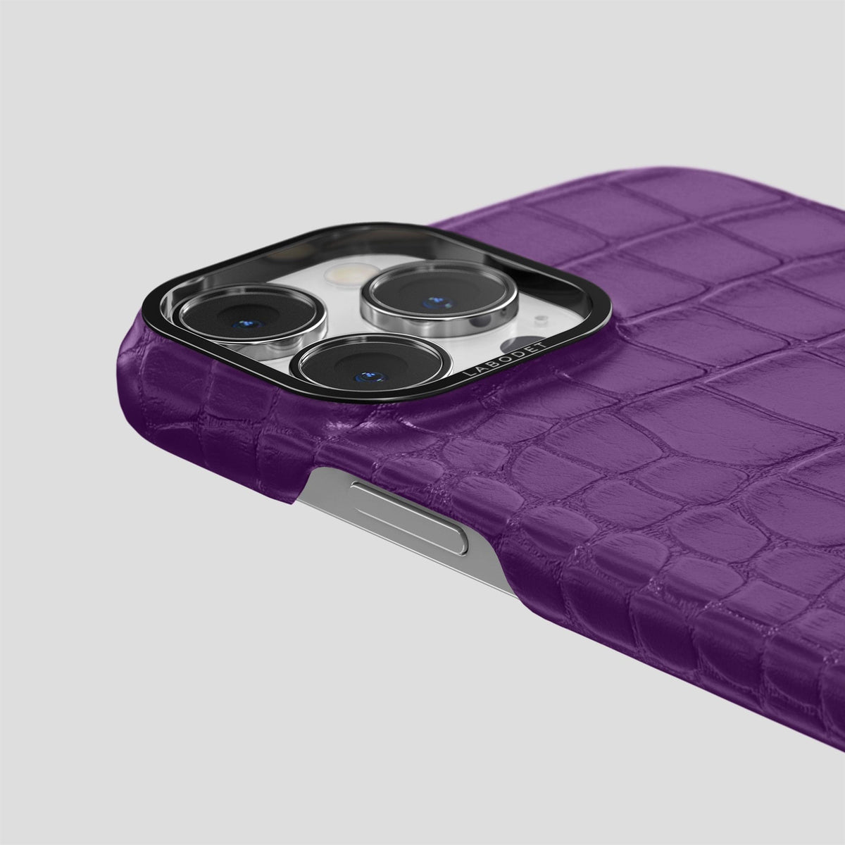 Purple iPhone 13 Pro Max Classic Case Alligator with Black Metal -5 | Purple-Black