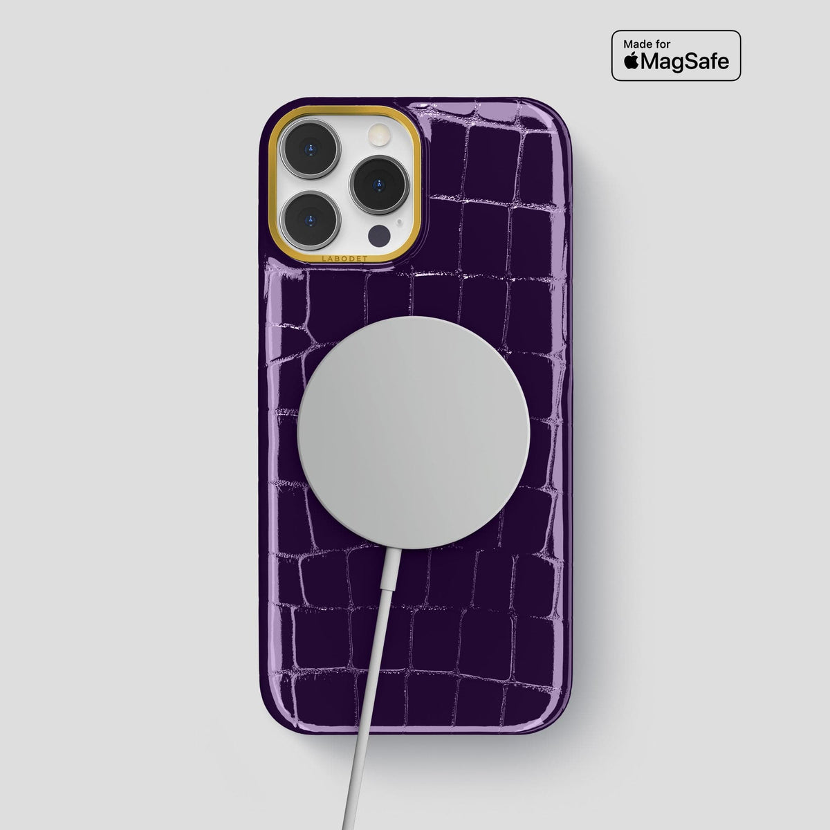 Purple iPhone 13 Pro Max Classic Case with Gold Metal -5 | Purple-Gold