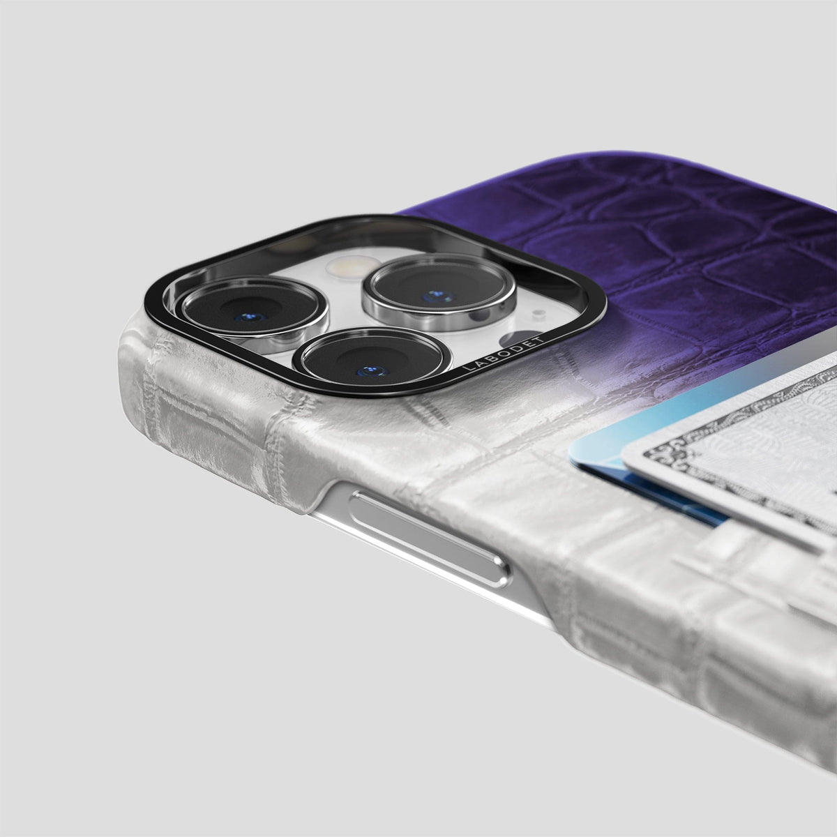 Purple iPhone 13 Pro Max Himalaya Card Case with Black Metal -5 | Purple-Black