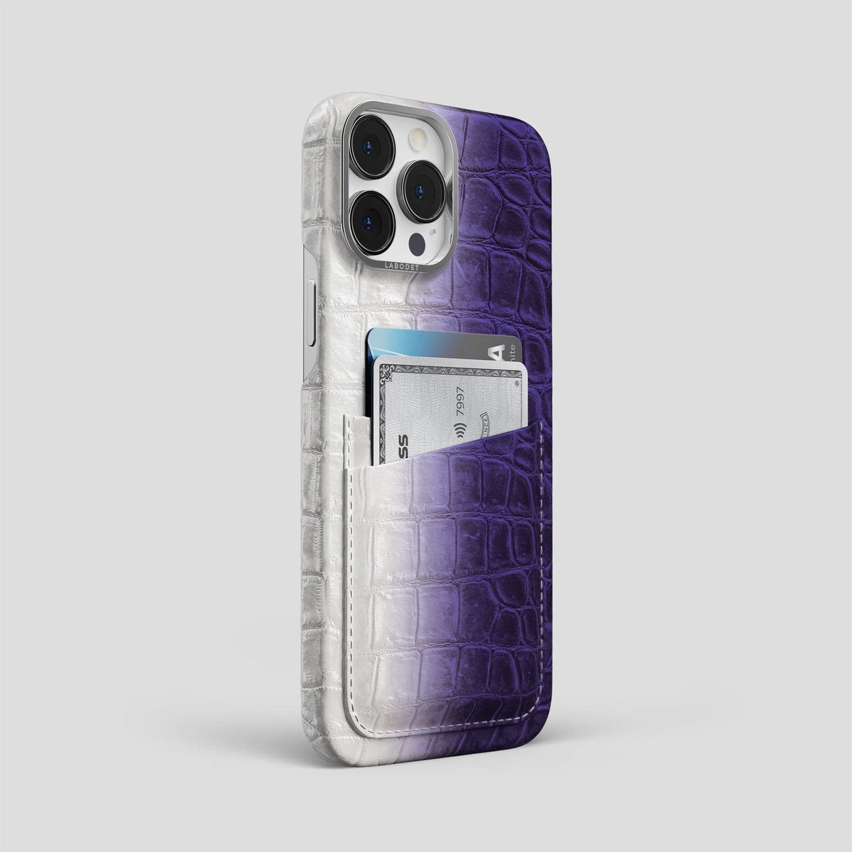 Purple iPhone 13 Pro Max Himalaya Card Case with Steel Metal -2 | Purple-Steel