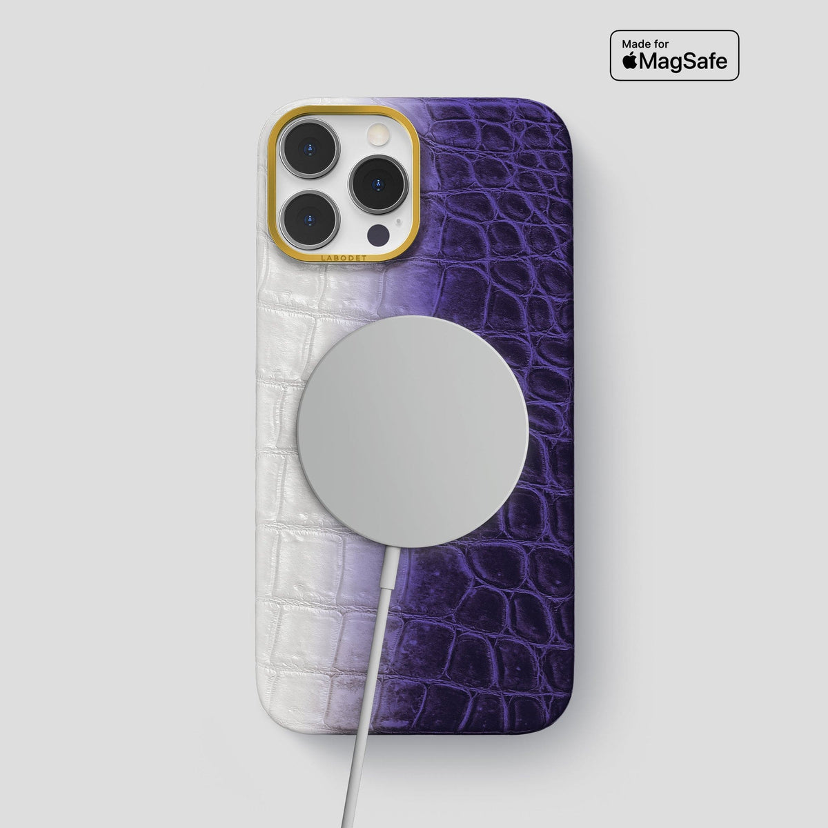 Purple iPhone 13 Pro Max Himalaya Classic Case with Gold Metal -4 | Purple-Gold