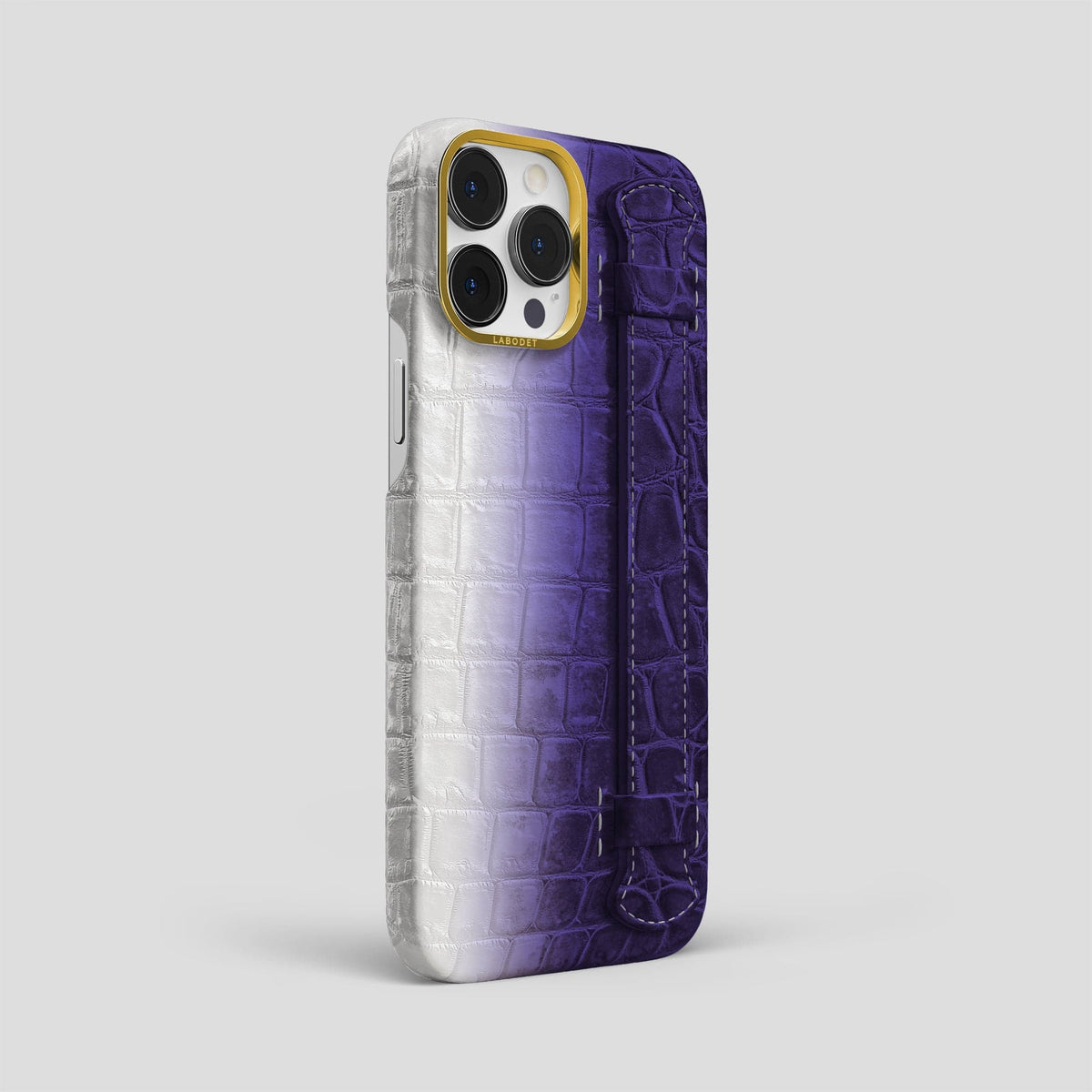 Purple iPhone 13 Pro Max Himalaya Strap Case with Gold Metal -2 | Purple-Gold