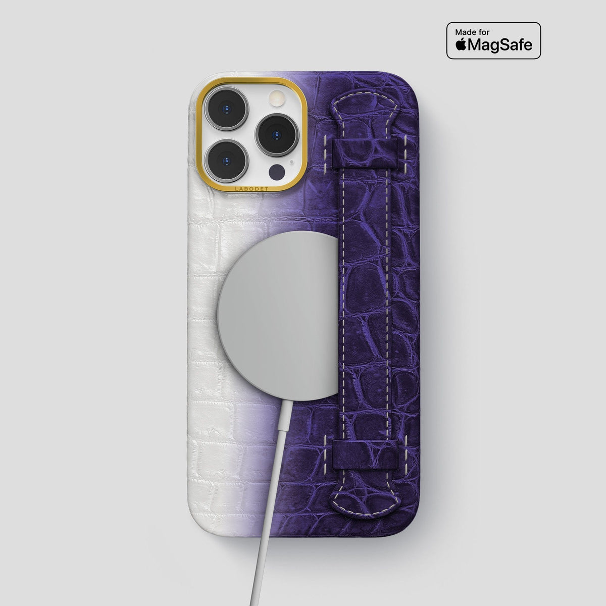 Purple iPhone 13 Pro Max Himalaya Strap Case with Gold Metal -5 | Purple-Gold