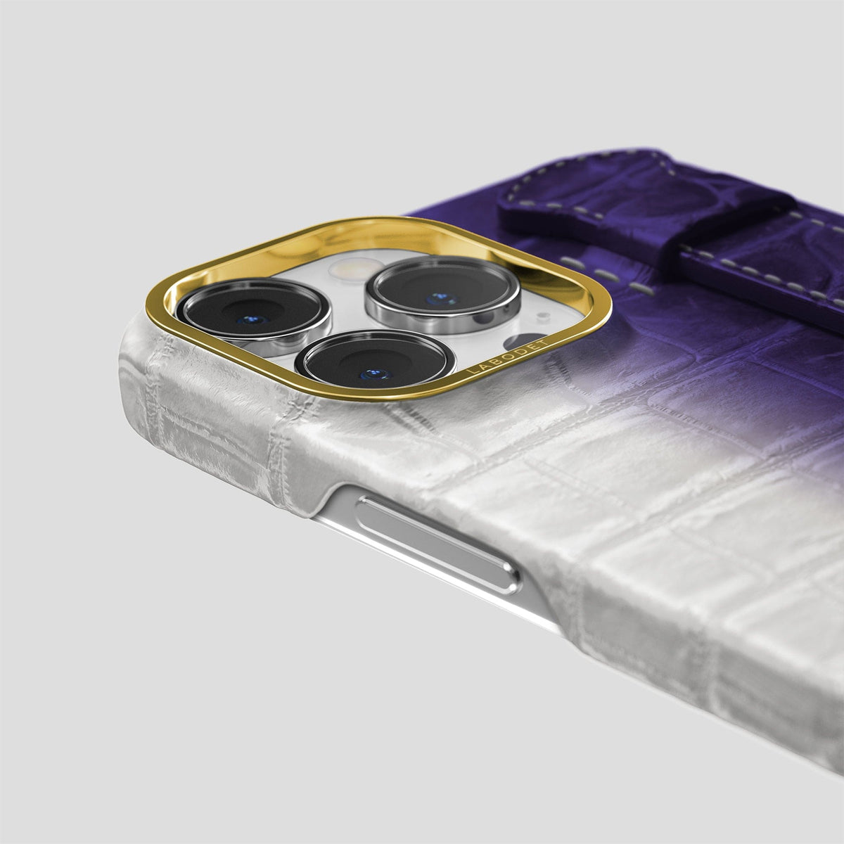 Purple iPhone 13 Pro Max Himalaya Strap Case with Gold Metal -6 | Purple-Gold