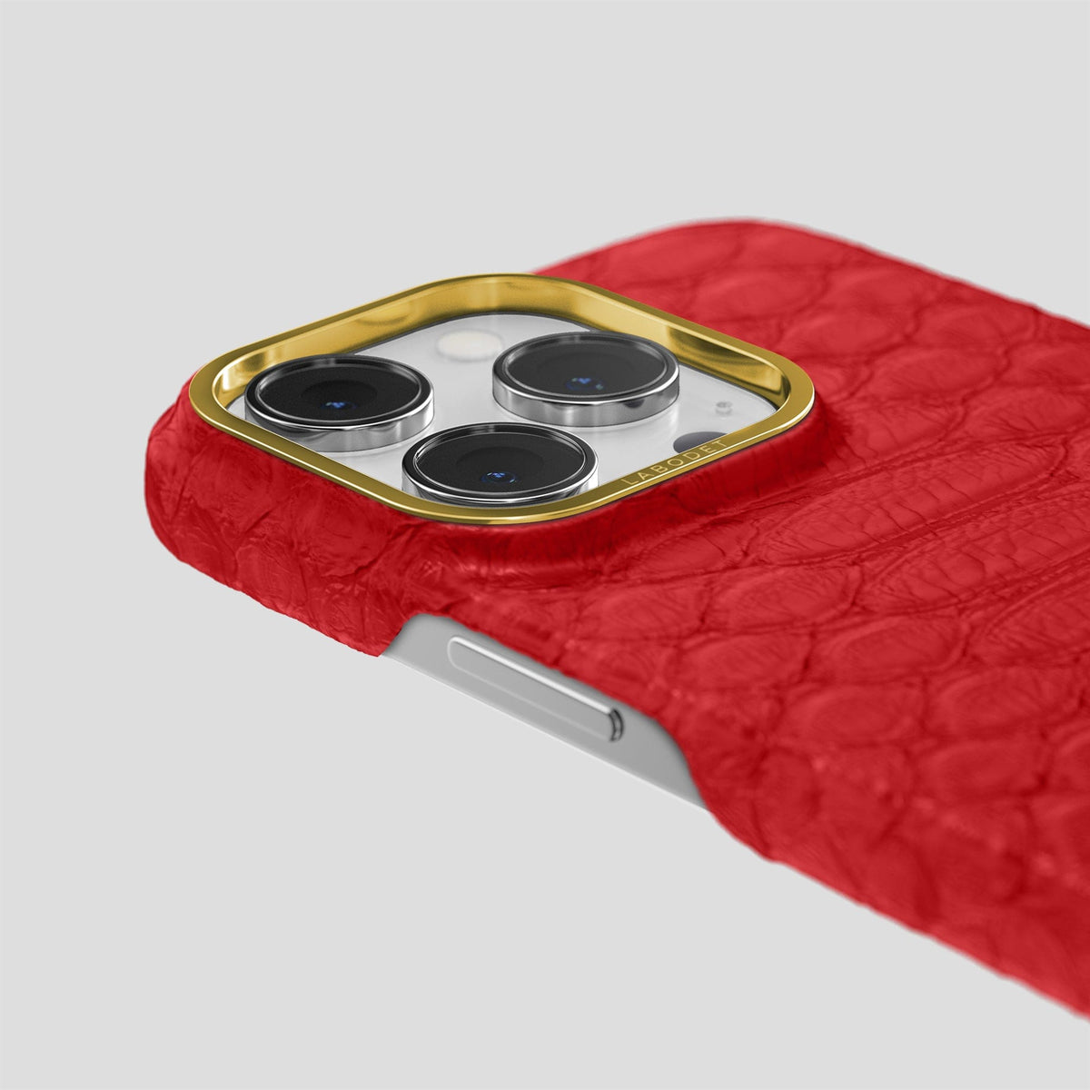 Red iPhone 13 Pro Classic Case Python with Gold Metal -6 | Red-Gold