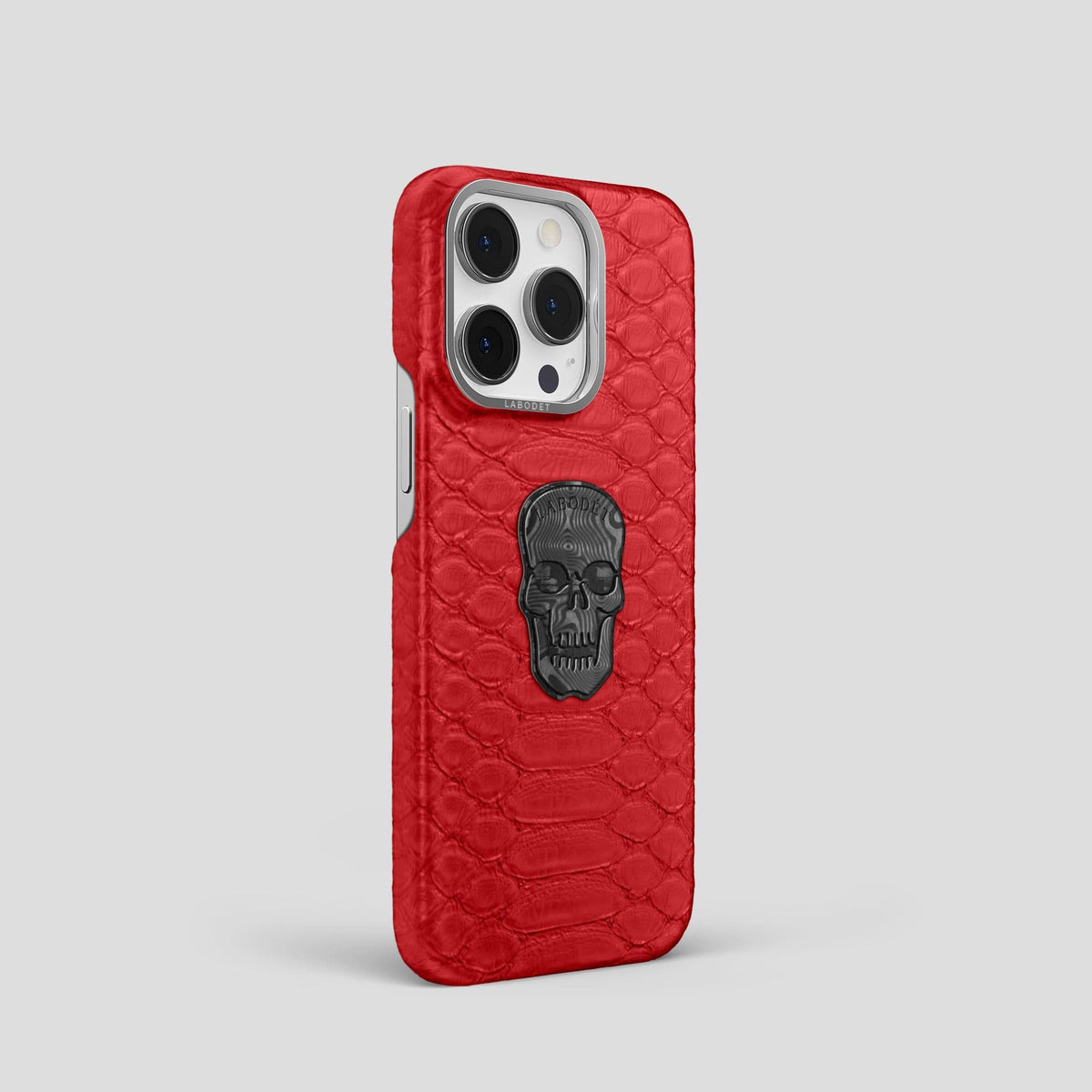 Red iPhone 13 Pro Classic Case Python with Steel Metal -2 | Red-Steel