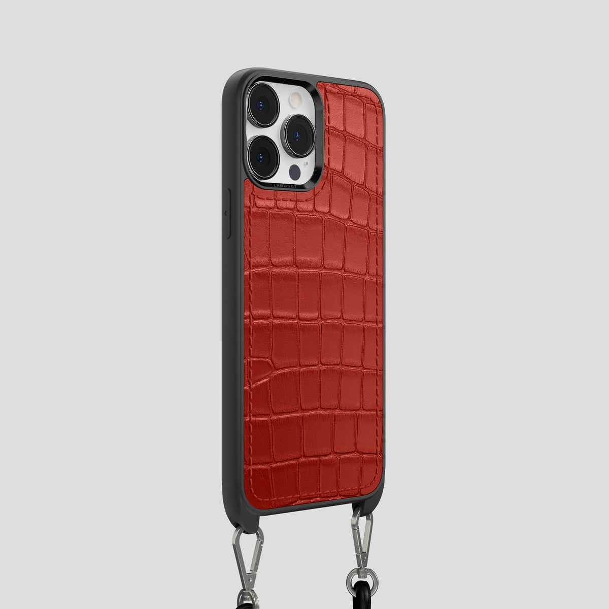 Red iPhone 13 Pro Crossbody Sport Case Alligator -2 | Red