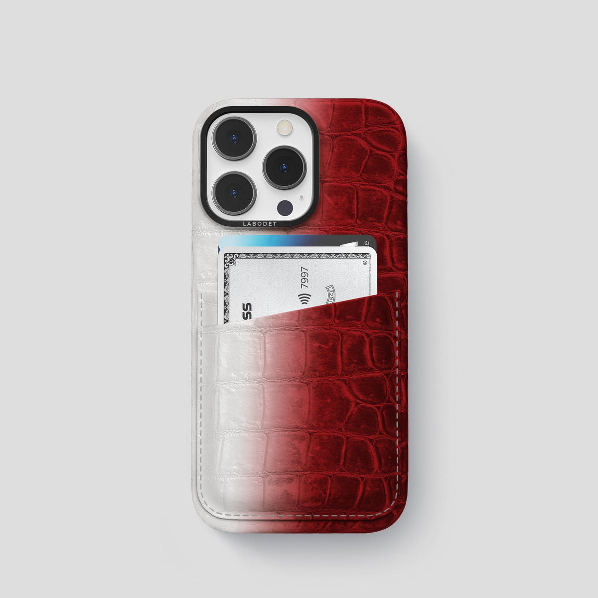 Red iPhone 13 Pro Himalaya Card Case with Black Metal -1 | Red-Black