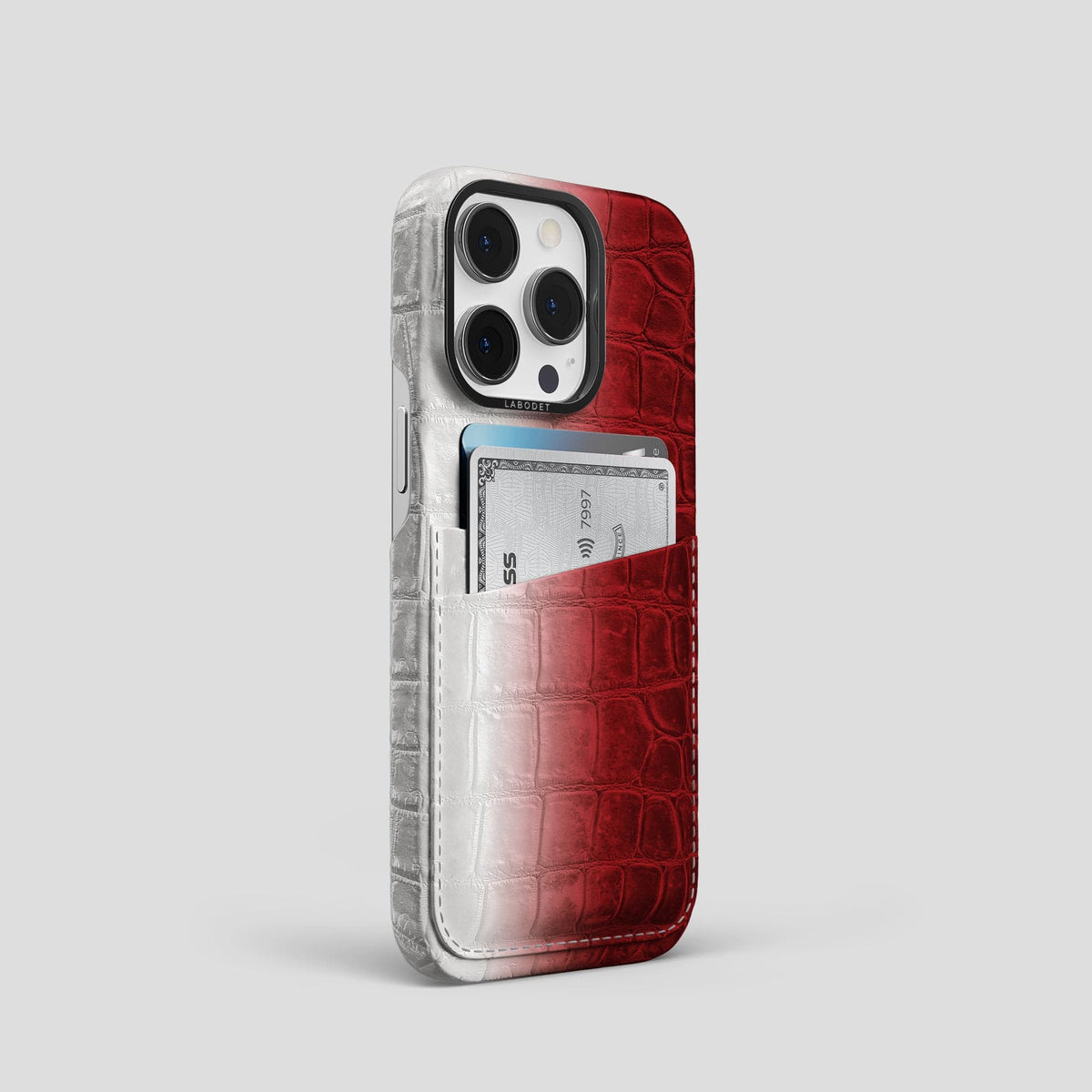 Red iPhone 13 Pro Himalaya Card Case with Black Metal -2 | Red-Black