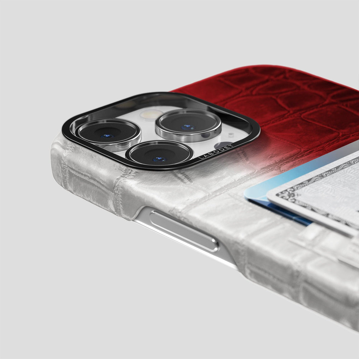 Red iPhone 13 Pro Himalaya Card Case with Black Metal -5 | Red-Black