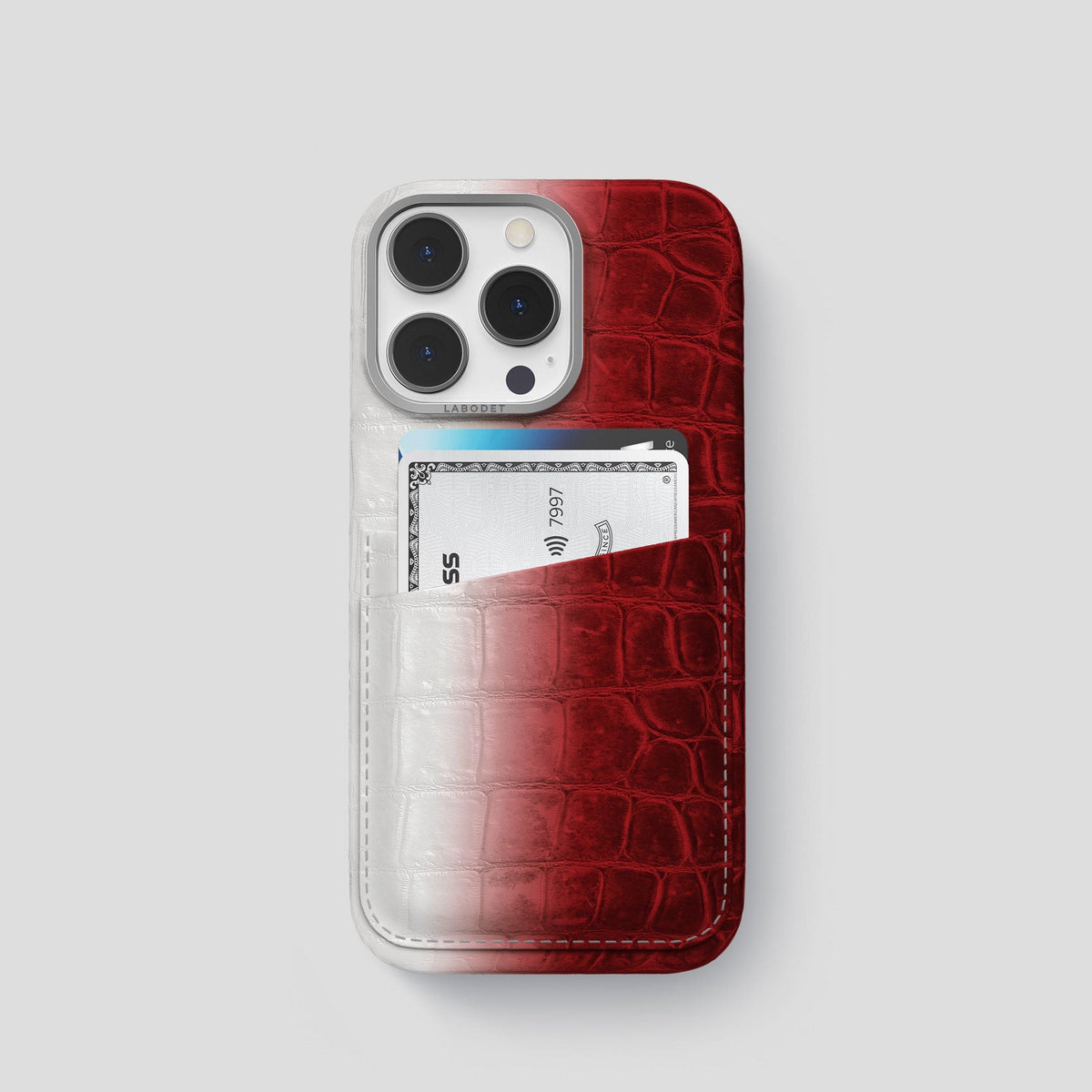 Red iPhone 13 Pro Himalaya Card Case with Steel Metal -1 | Red-Steel