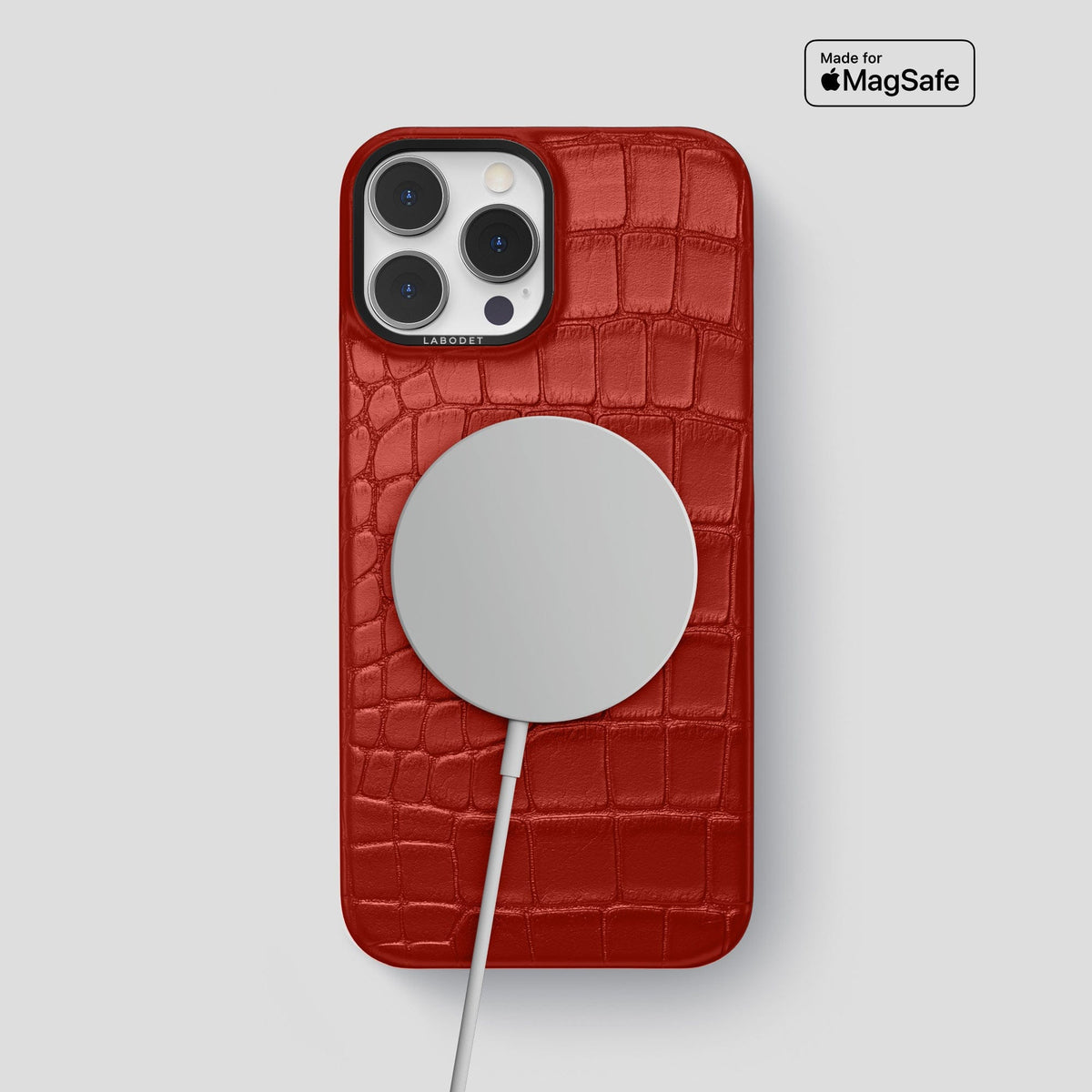Red iPhone 13 Pro Max Classic Case Alligator with Black Metal -4 | Red-Black