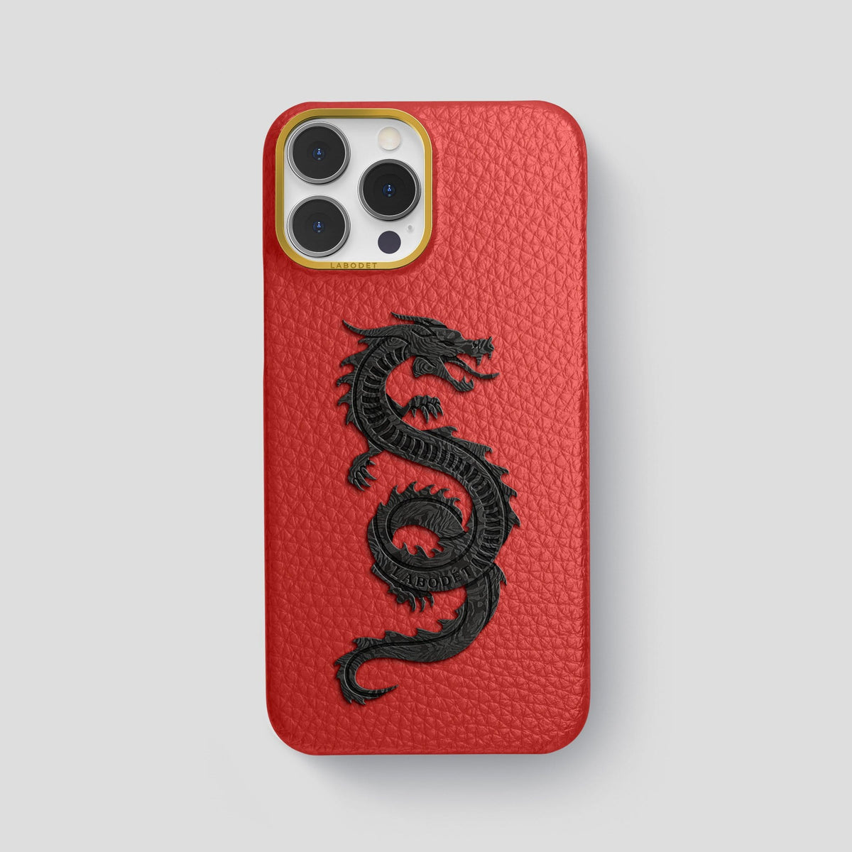 Red iPhone 13 Pro Max Classic Case Calf with Gold Metal -1 | Red-Gold