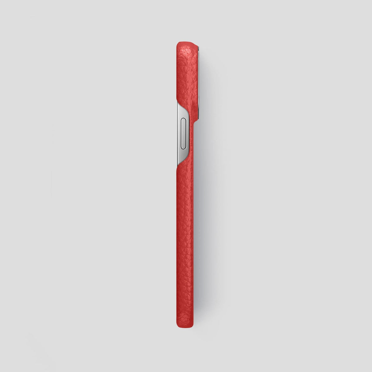 Red iPhone 13 Pro Max Classic Case Calf with Steel Metal -3 | Red-Steel