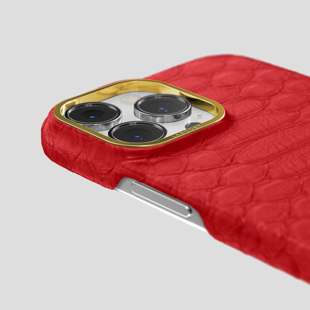 Red iPhone 13 Pro Max Classic Case Python with Gold Metal -6 | Red-Gold