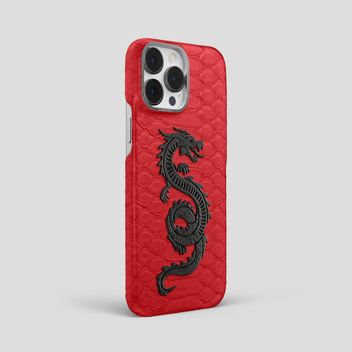 Red iPhone 13 Pro Max Classic Case Python with Steel Metal -2 | Red-Steel