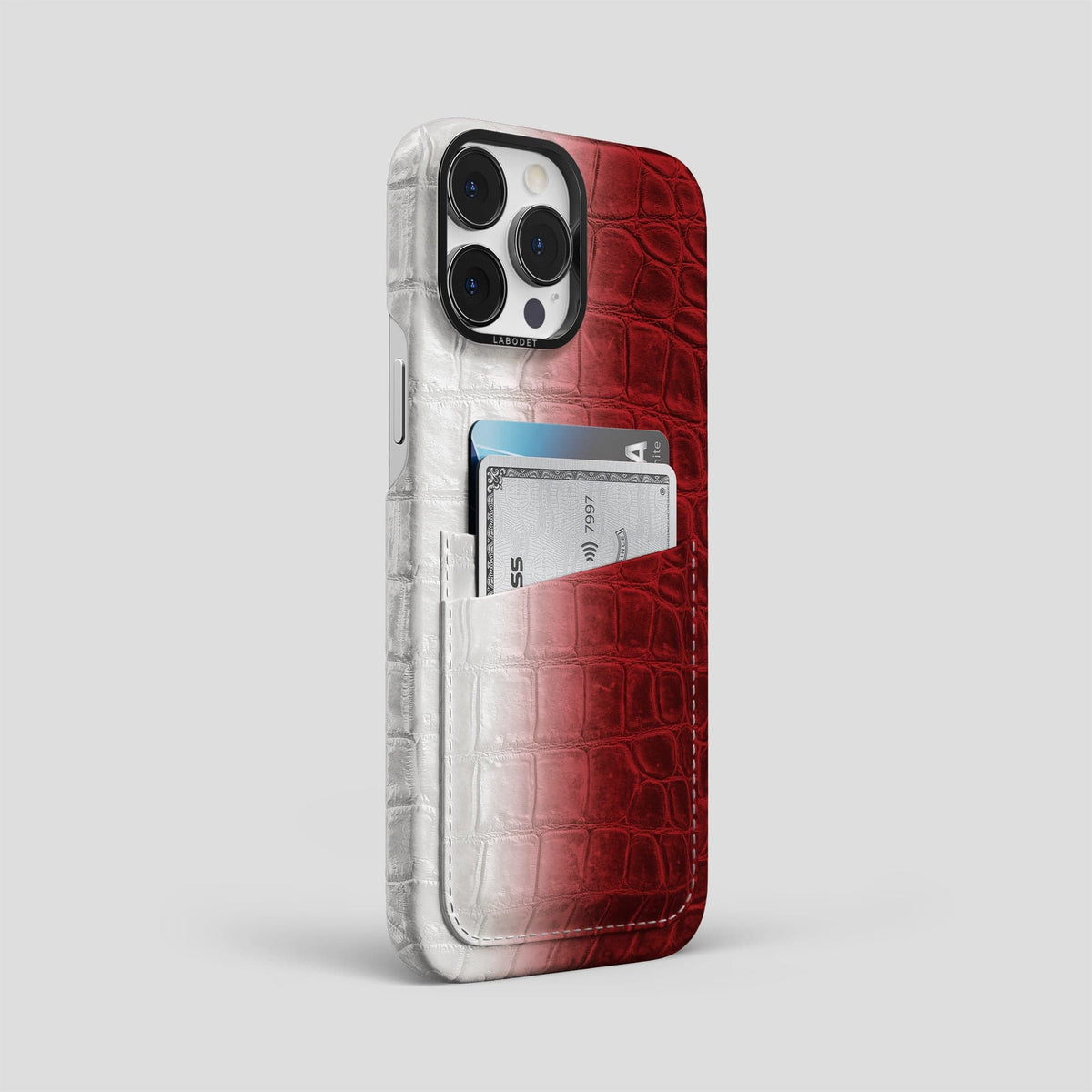Red iPhone 13 Pro Max Himalaya Card Case with Black Metal -2 | Red-Black