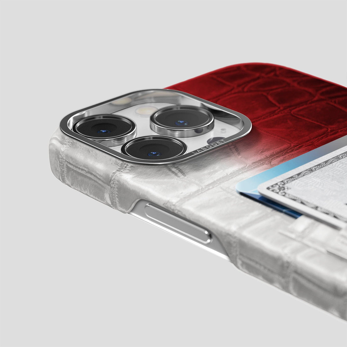 Red iPhone 13 Pro Max Himalaya Card Case with Steel Metal -5 | Red-Steel