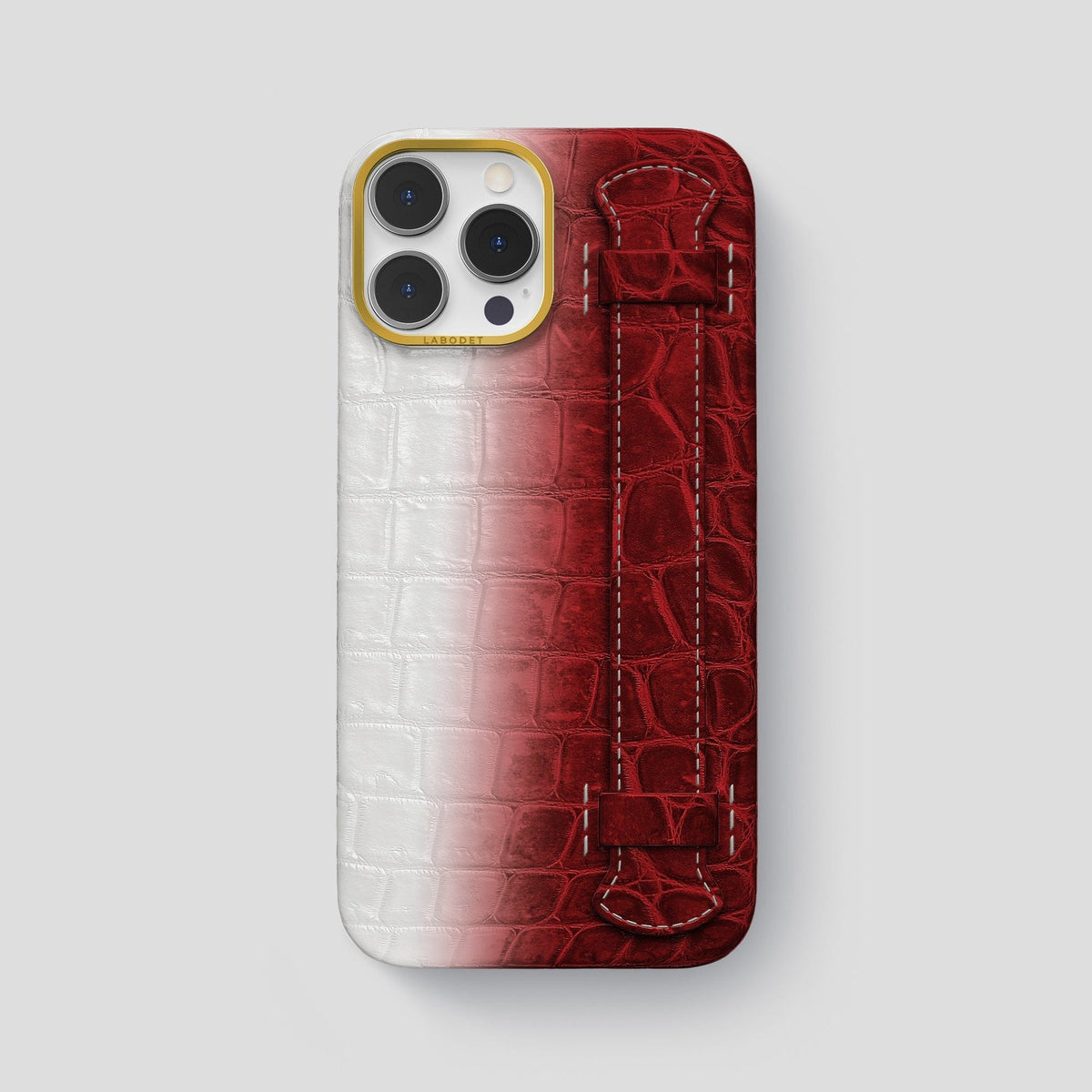 Red iPhone 13 Pro Max Himalaya Strap Case with Gold Metal -1 | Red-Gold